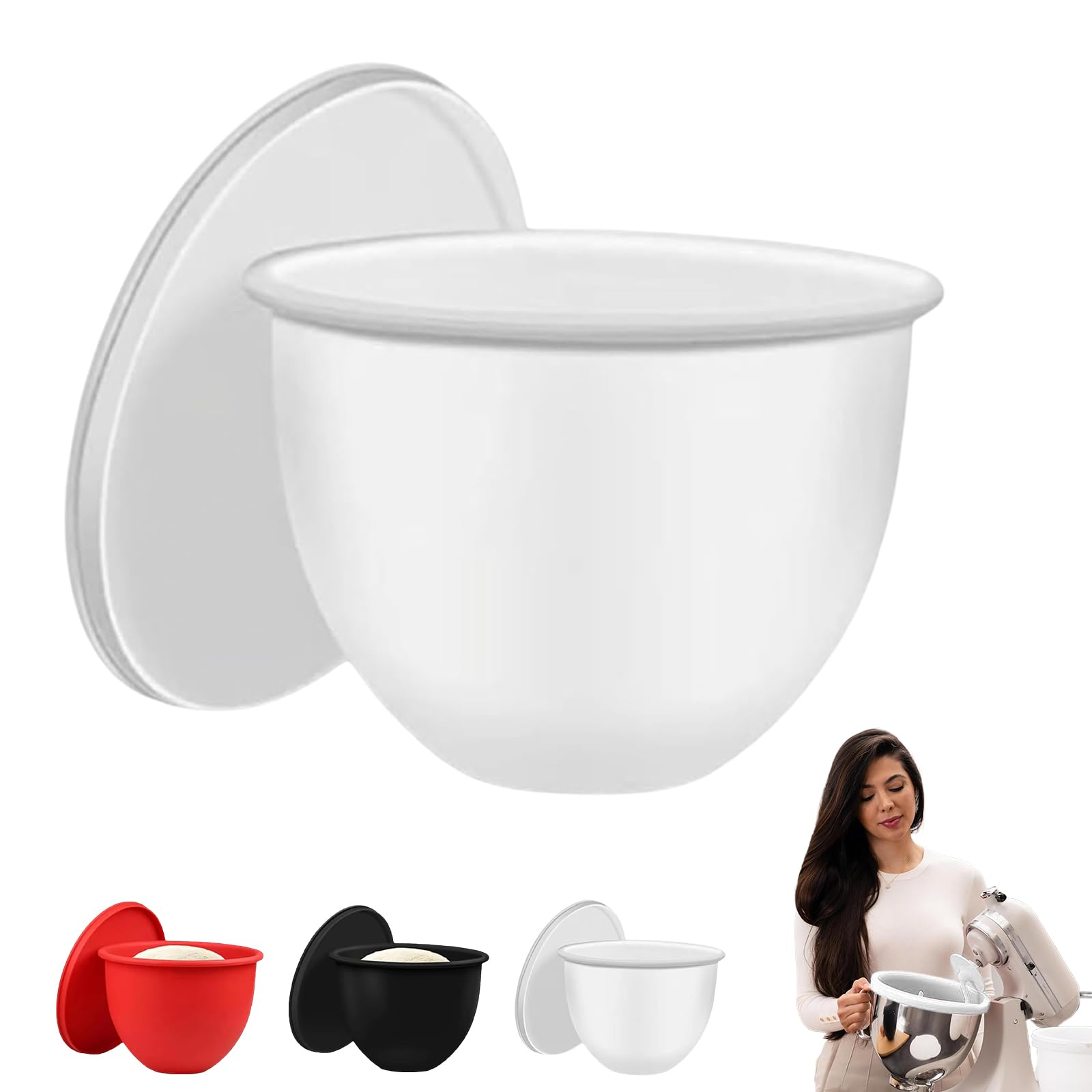 Kitchen Aid Silicone Bowl Liner Bowls: Silicone Liners for Kitchen-Aid Tilt-Head 5 Qt Mixers, Mix Aid Silicone Liners with Lids,