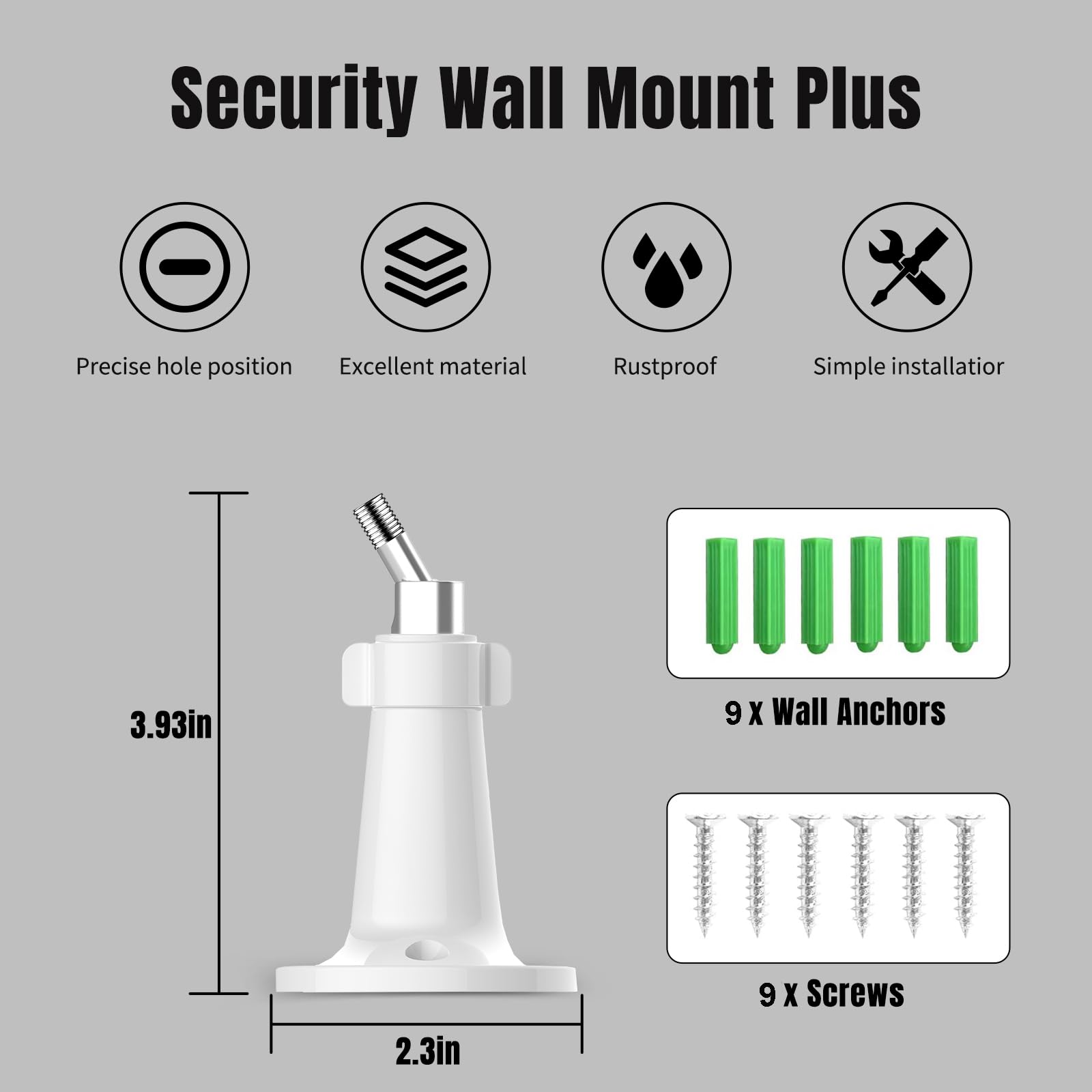 3 Pack Security Camera Wall Mount For Arlo Pro, Arlo Pro 2, Arlo Ultra, Arlo Pro 3, Arlo Essential Spotlight Camera, Adjustable Security Indoor/Outdoor Mounting Bracket