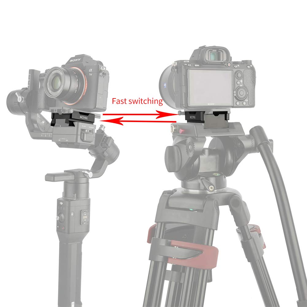 Niceyrig Quick Release Clamp For Arca Swiss Standard, With Bottom Plate For Manfrotto 577/501/504/701, Gimbal Tripod Switch Adap