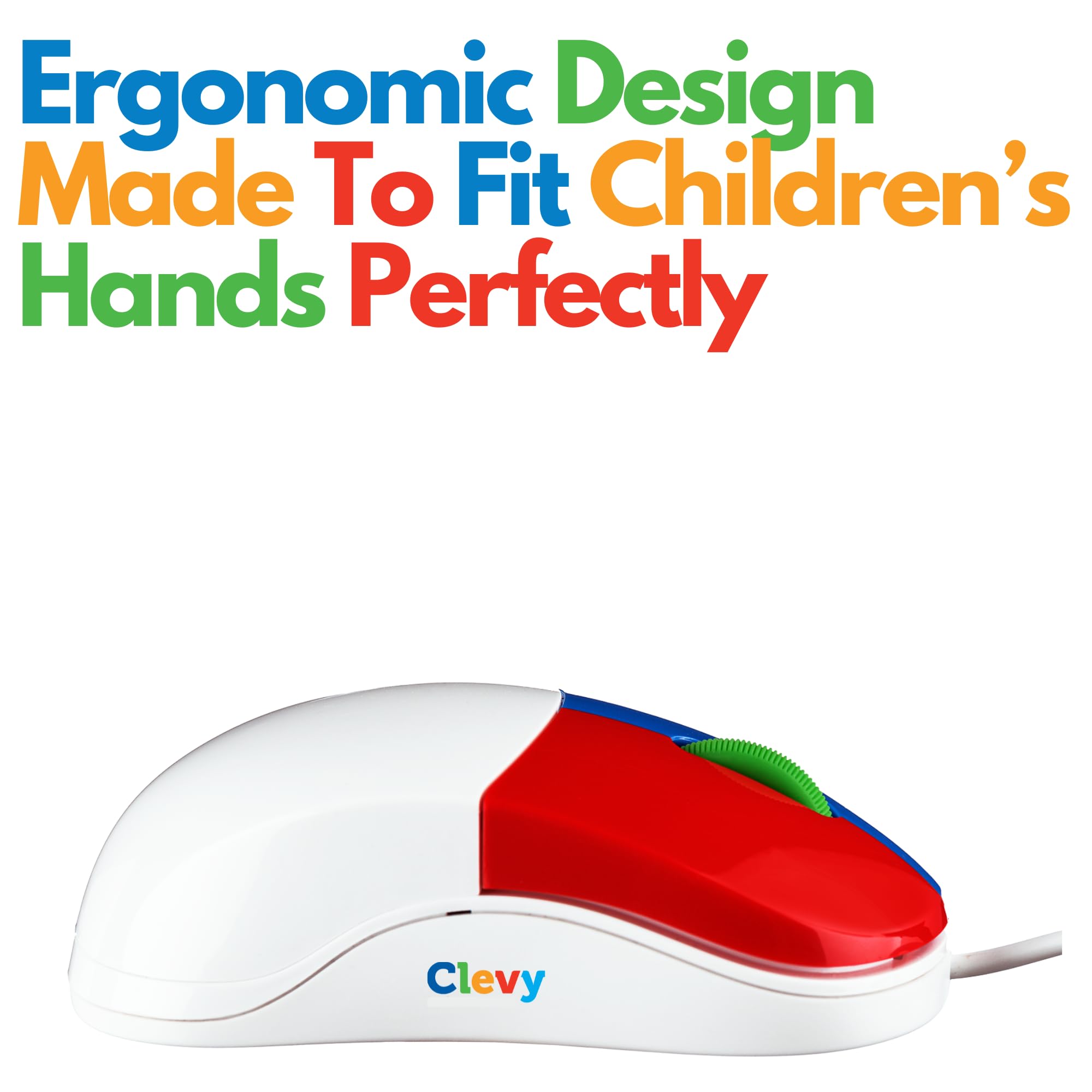 Clevy Kids Mouse   Colorful Ergonomic Usb Computer And Laptop Kids Mouse For School And Home Computer Use   Wired Children Friendly   Compatible With Windows, Macos, Chromebook