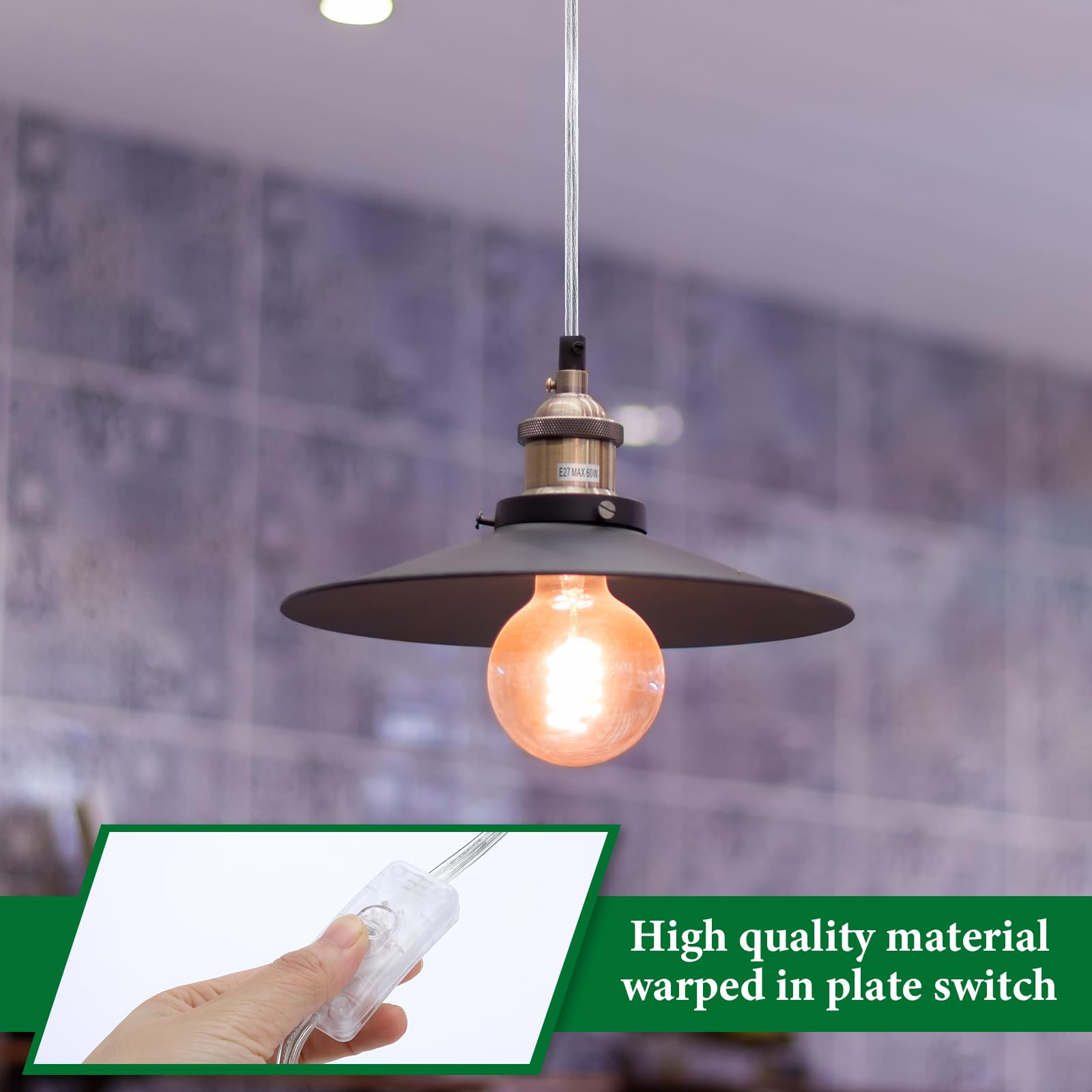 Lamp Cord With Switch Replacement Lamp Cord 18Awg Spt 2 Replacement Power Cord Transparent Silver Lamp Cord With Plug For Table
