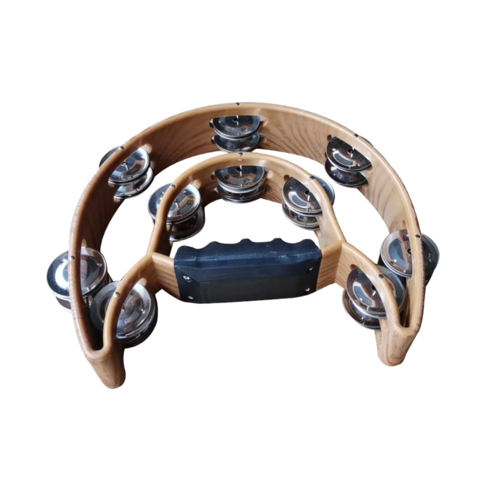 TRENDYNEST Double Row Tambourine Half Moon Favors Hand Bell for Party Concert Beginners | Musical Instruments & Gear | Percussio