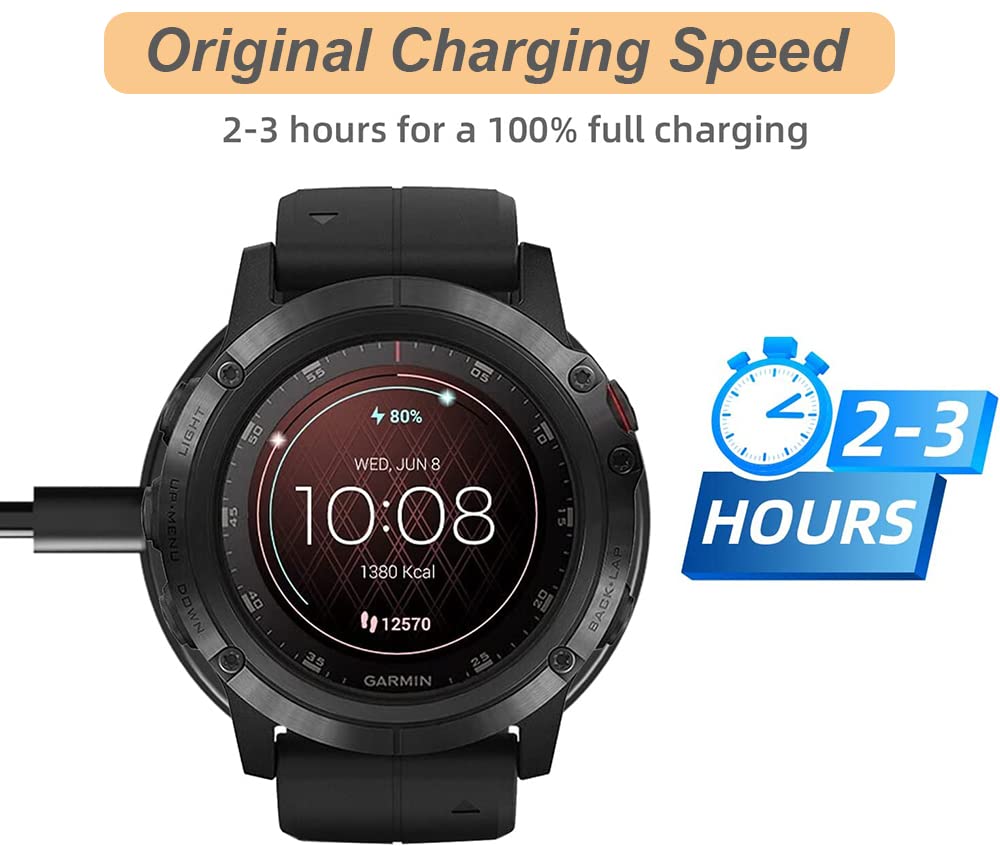 Nisyctk Charger Cable For Garmin Watch Venu, Instinct, Vivoactive 5/4/3, Forerunner 45 55 245 255 265 745 935 945 955 965, Fenix