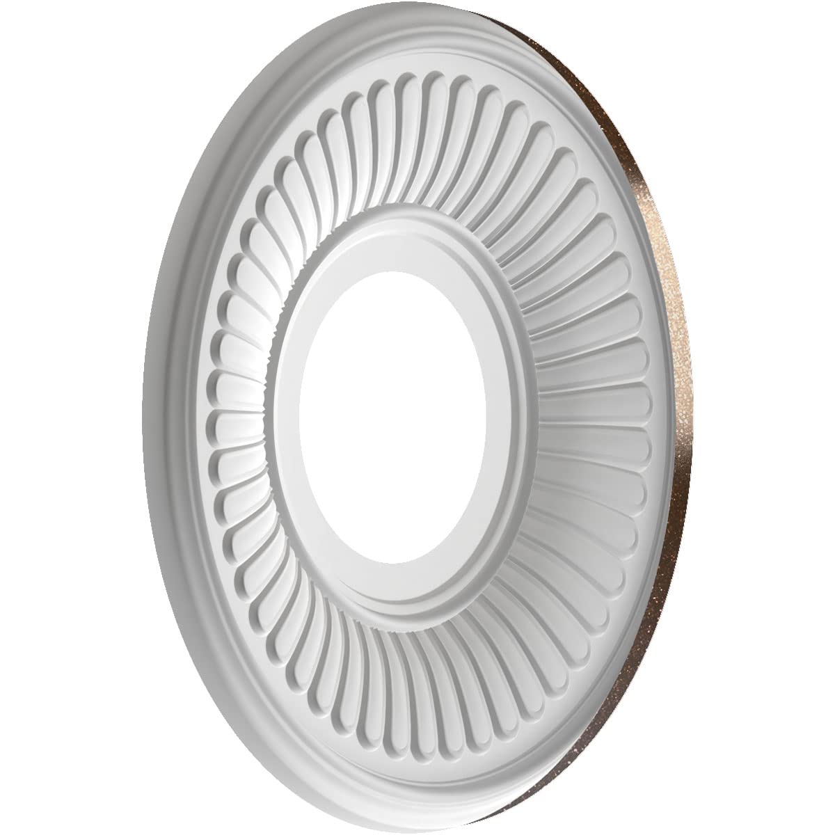 Ekena Millwork Cmp10Beamb Berkshire Thermoformed Pvc Ceiling Medallion (Fits Canopies Up To 4 1/2), 10Od X 3 1/2Id X 3/4P, Textu
