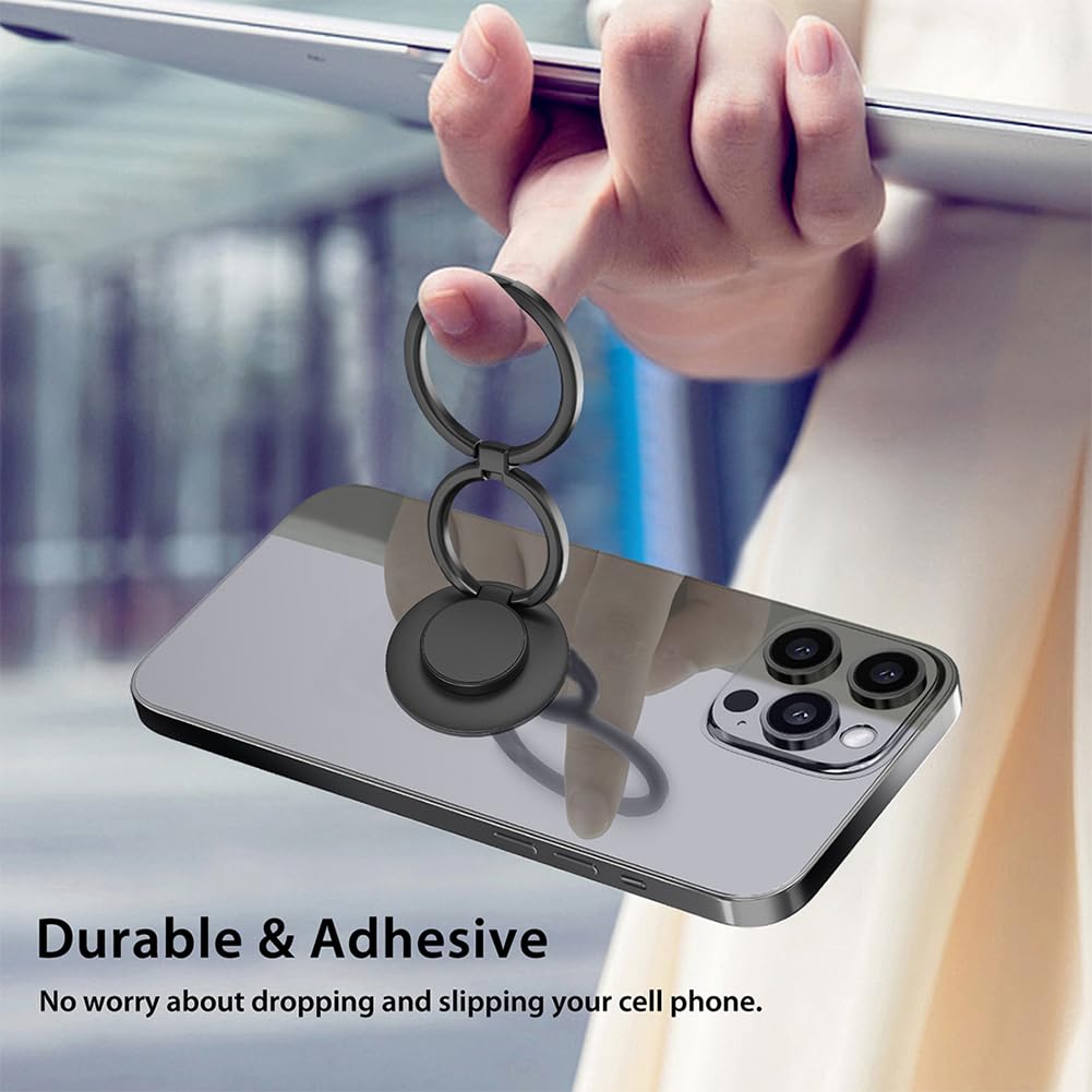 Monidea Phone Grip, Phone Ring Holder Finger Kickstand, Foldable & Adjustable Metal Cell Phone Rings Gripper Stand Work With Mag