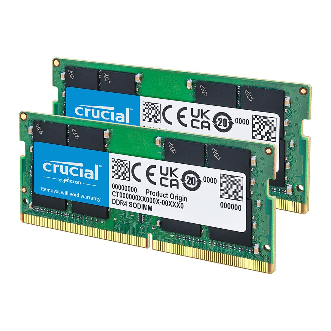 Crucial 16GB (2x8GB) DDR4 RAM Kit 3200 MHz (PC425600), Downclockable to 2933/2666 MHz Laptop Memory SODIMM 260Pin, Compatible 