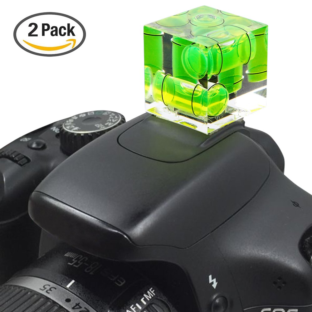 Senhai Triple 3 Axis Hot Shoe Bubble Spirit Level Compatible Compatible For Canon Nikon Pentax Dslr Camera (2 Pack)