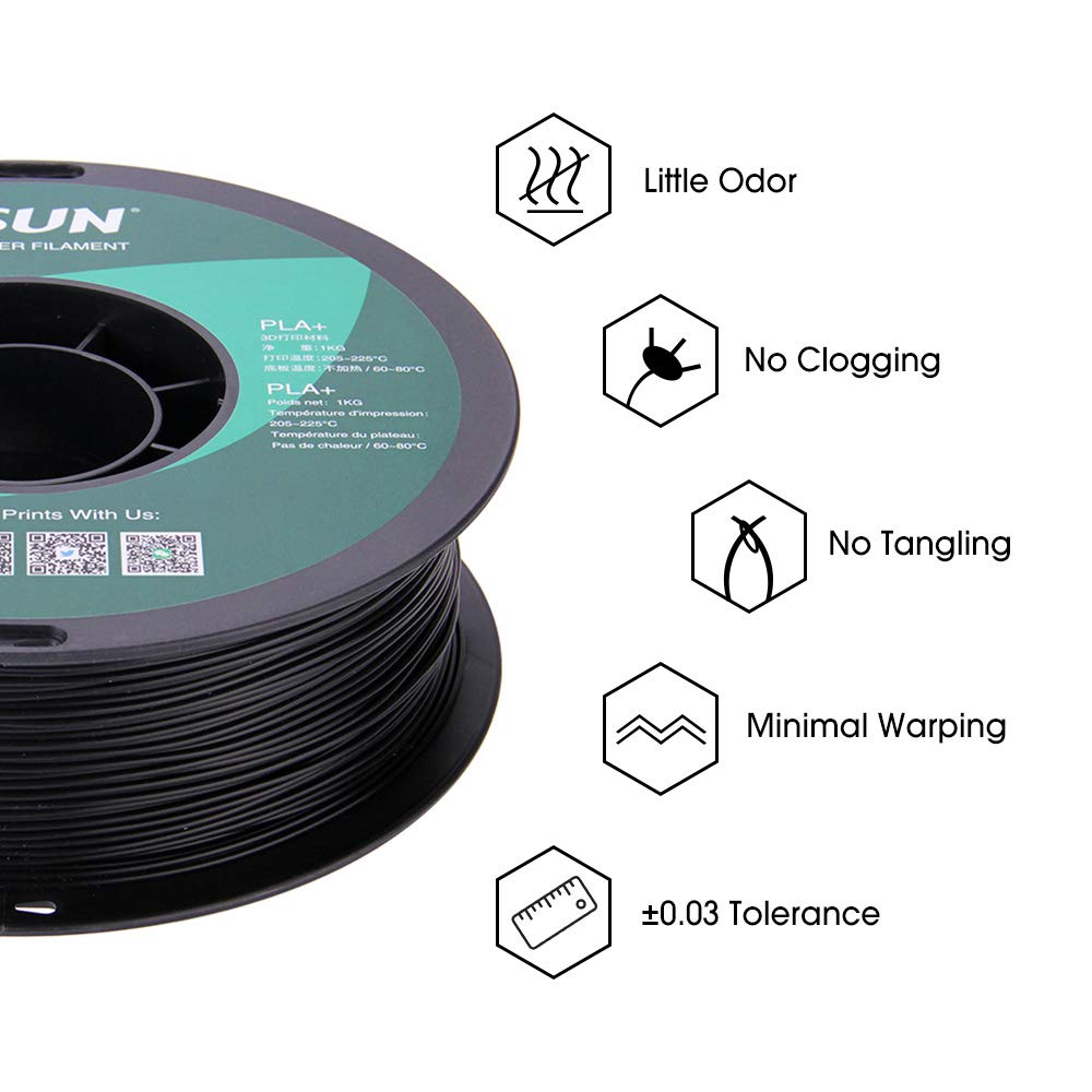 Esun Pla Pro (Pla+) 3D Printer Filament, Dimensional Accuracy +/  0.03Mm, 1Kg Spool, 1.75Mm, Black