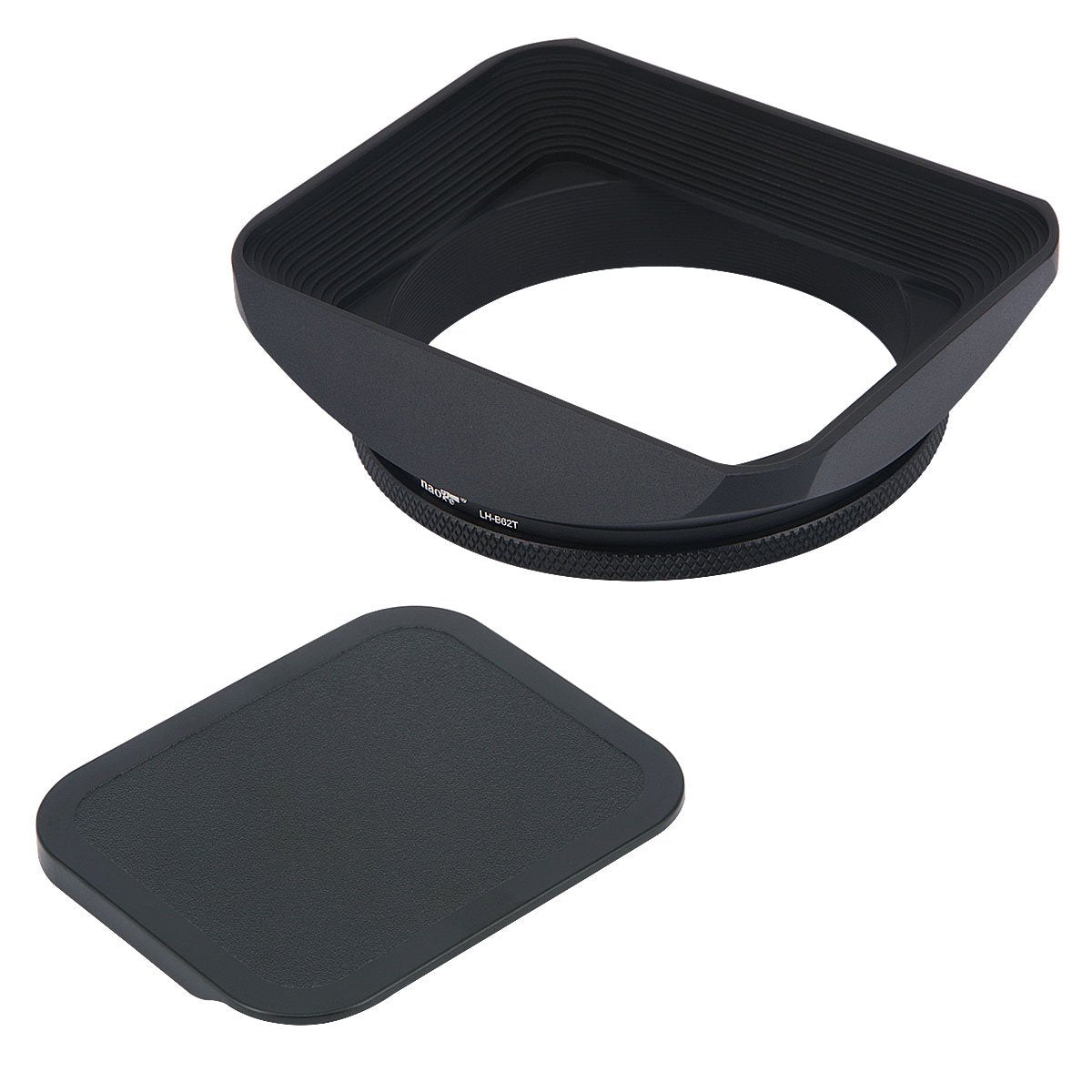 Haoge 62Mm Square Metal Screw In Mount Lens Hood Shade With Cap For 62Mm Canon Nikon Sony Leica Leitz Carl Zeiss Voigtlander Nikkor Panasonic Fujifilm Olympus Lens And Other 62Mm Filter Thread Lens