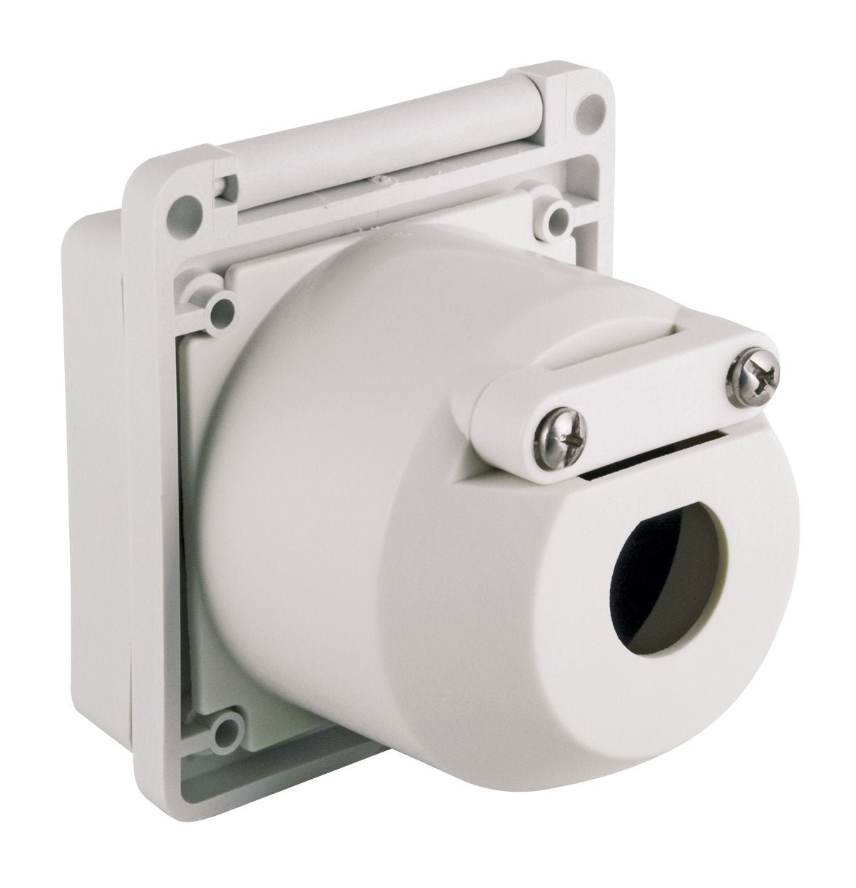 Marinco 301El B.Fr Inlet, 30A 125V, Square, Rear Enclosure With Hole, White