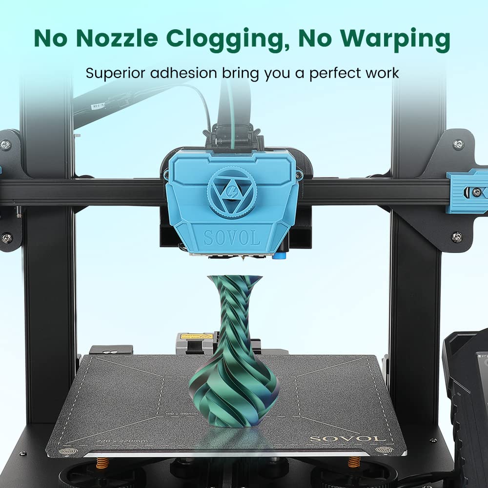 Sovol Silk Pla Filament Tri Color Co Extrusion 1.75Mm, 3D Printer Filament 1Kg/ 2.2Lbs, Shiny Silk Copper Purple Green 3 In 1 Co