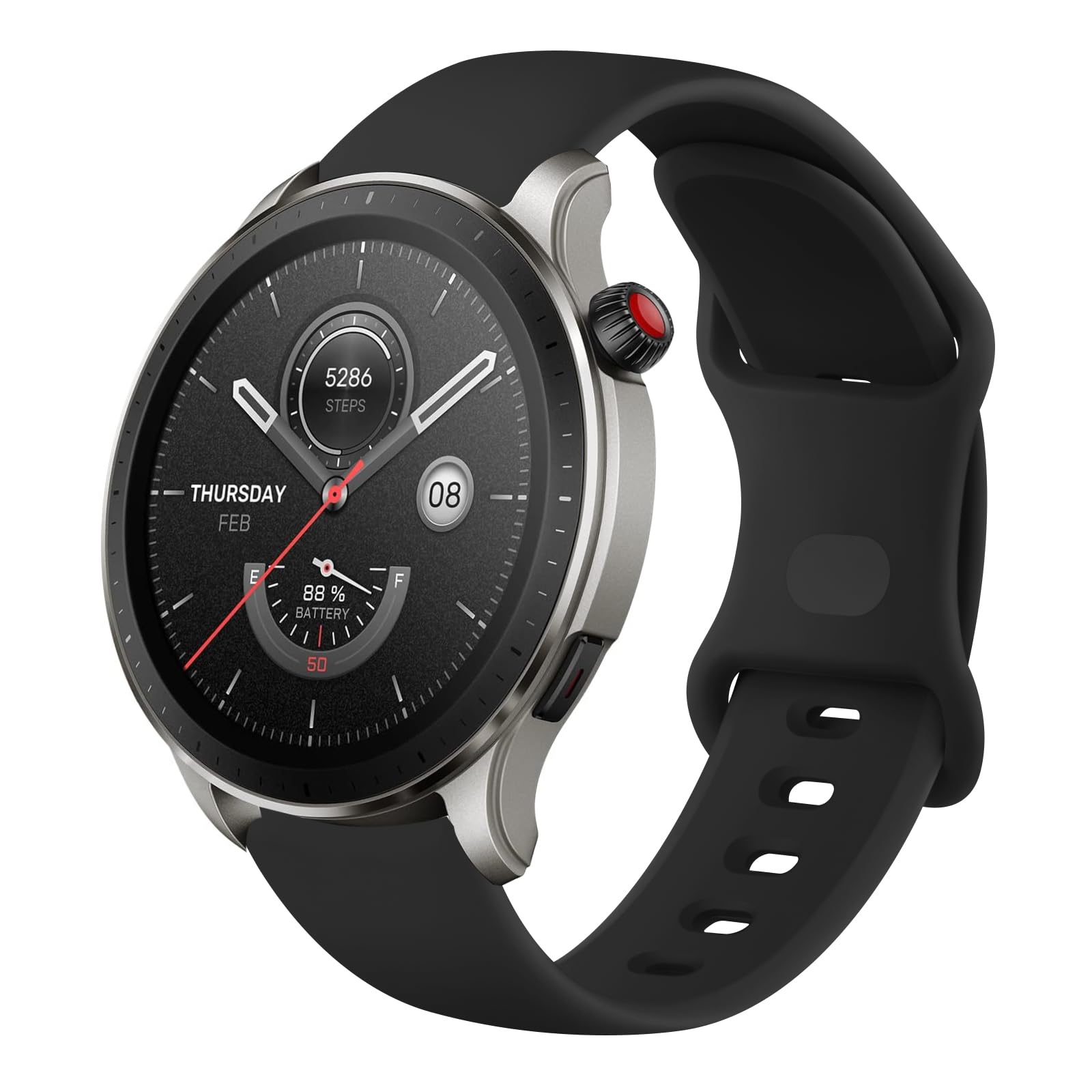 Replacement Band For Amazfit Gtr 4, Gtr 3 Pro, Bip 5 Smart Watch - 22Mm Soft Silicone Wristband Sport Strap For Men & Women, Bla