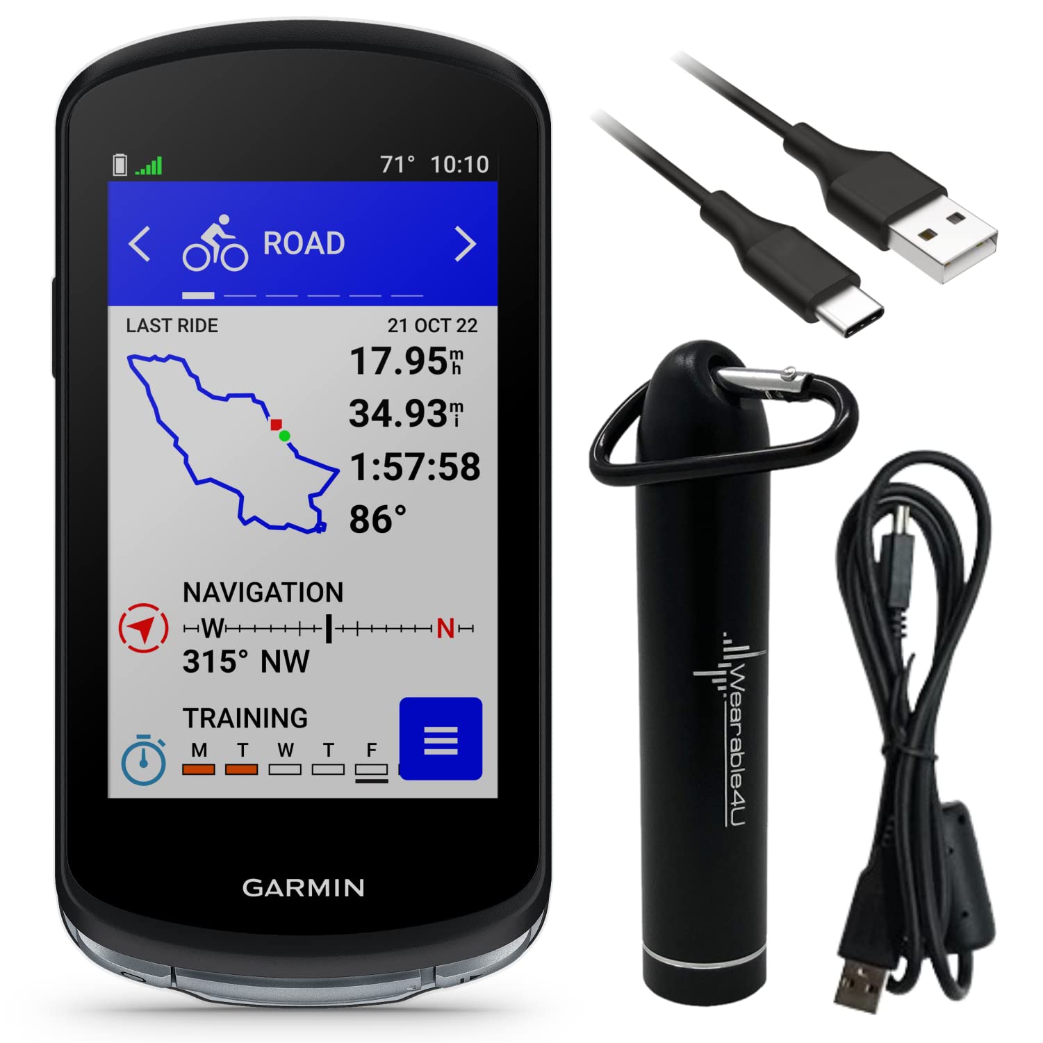 Wearable4U  Garmin Edge 1040 GPS Bike Computer, On and OffRoad, SpotOn Accuracy with EBank Bundle