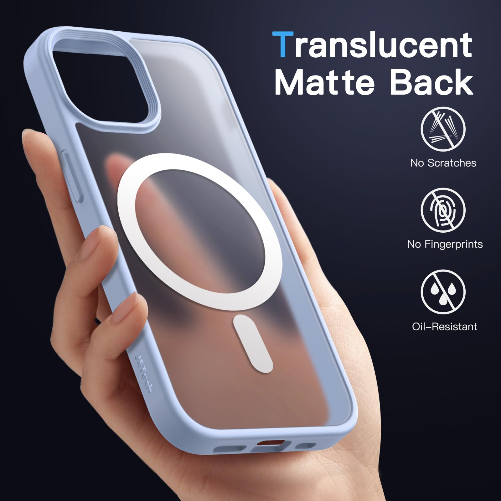 Jetech Magnetic Case For Iphone 14 Plus 6.7 Inch Compatible With Magsafe, Translucent Matte Back Slim Shockproof Phone Cover (Sk