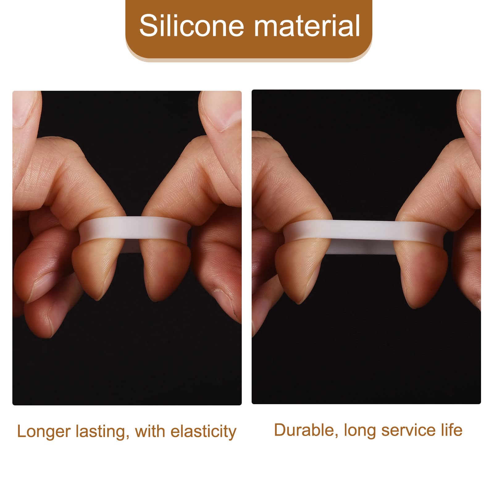 Meccanixity Silicone Rubber Bands Rings 100Pcs Non Slip 15Mm Dia 0.7Mm Thick 5Mm Width For Wire Cord Cable Wrapping, Bundle