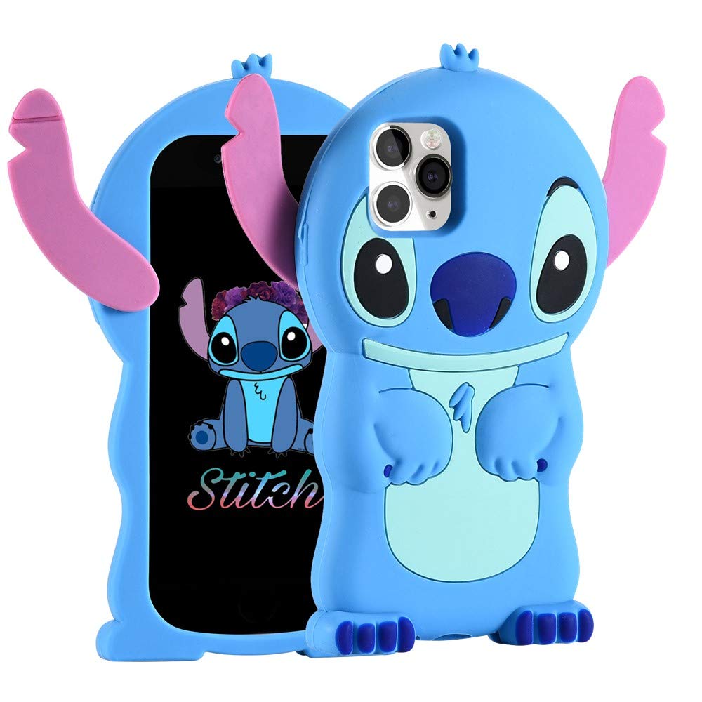 Cases For Iphone 12 Pro Max Case, Lilo Stitch Cute 3D Cartoon Unique Soft Silicone Animal Character Anti Bump Protector Boys Kid