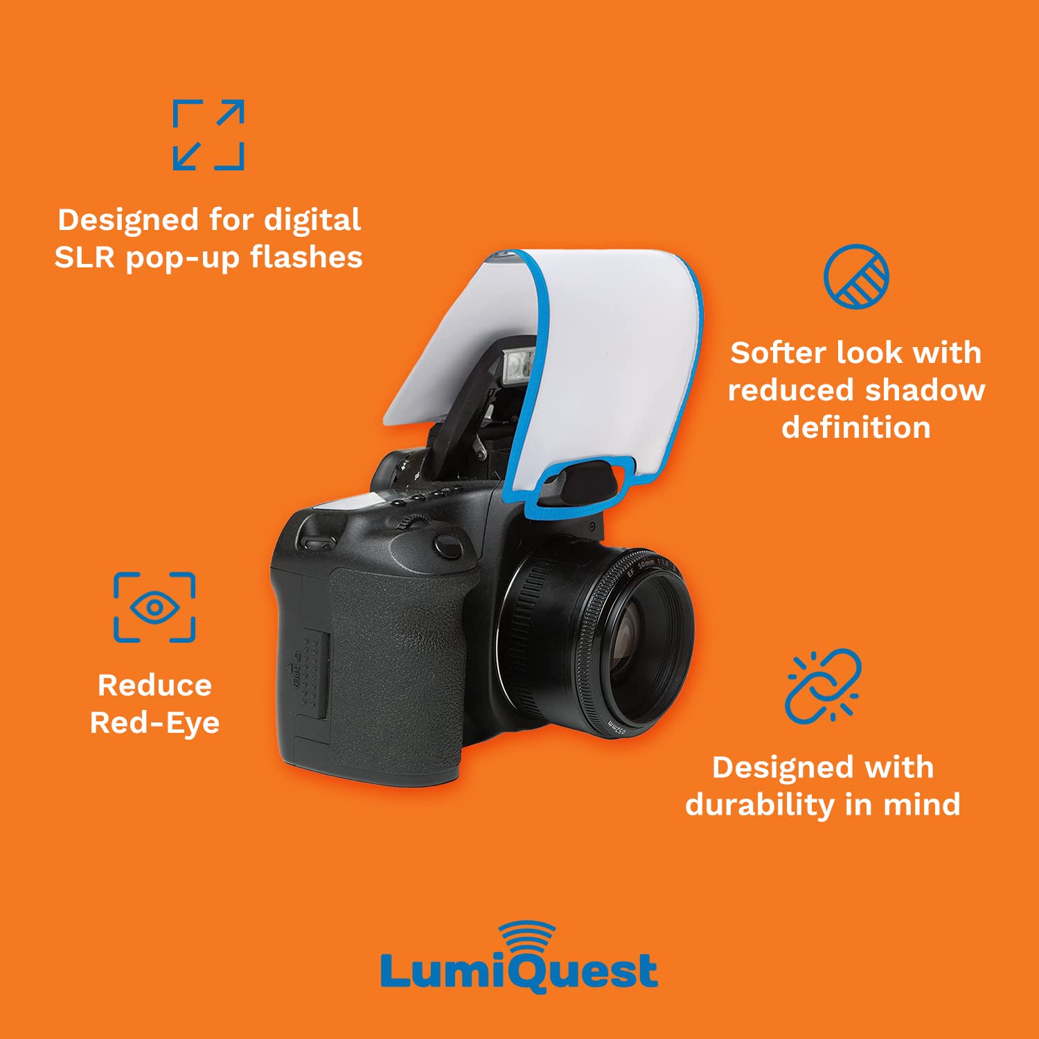 Lumiquest Soft Screen, Flash Diffuser & Light Softener, Universal Classic Design For Digital Slr Cameras, Neon Blue
