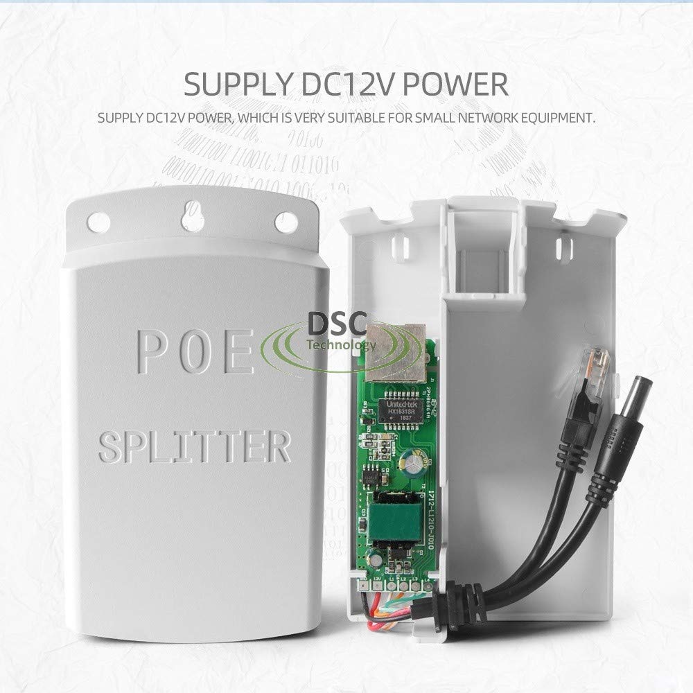 Poe Dc 48V To 12V 2A Poe Splitter Anti Interference 30W Poe Adapter Cable Power Supply Module Waterproof Ip65 Outdoor Use