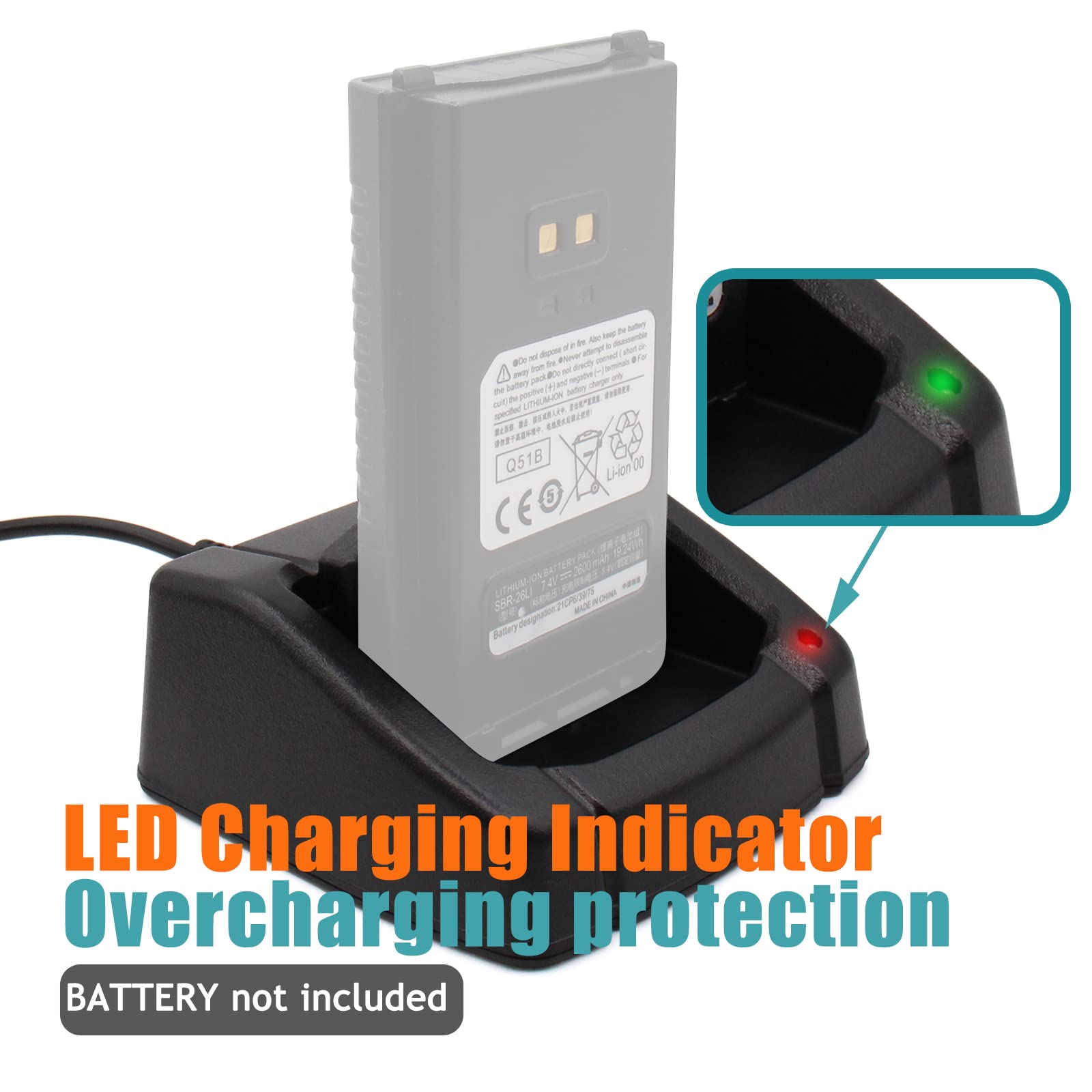 Replace Sbh 22 Charger Compatible For Yaesu Ft 25R Ft 65R Ft25 Ft65 Handheld Radios Yaesu Sbr 25Li Sbr 26Li Battery Charger