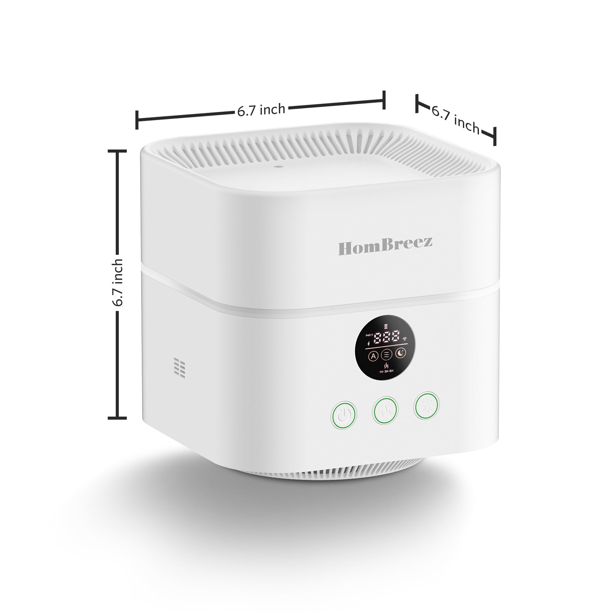 Hombreez Air Purifier And Humidifier Combo For Bedroom, Covers Up To 200Ft, H13 True Hepa Filter, 500Ml Water Tank, Quiet Cool M