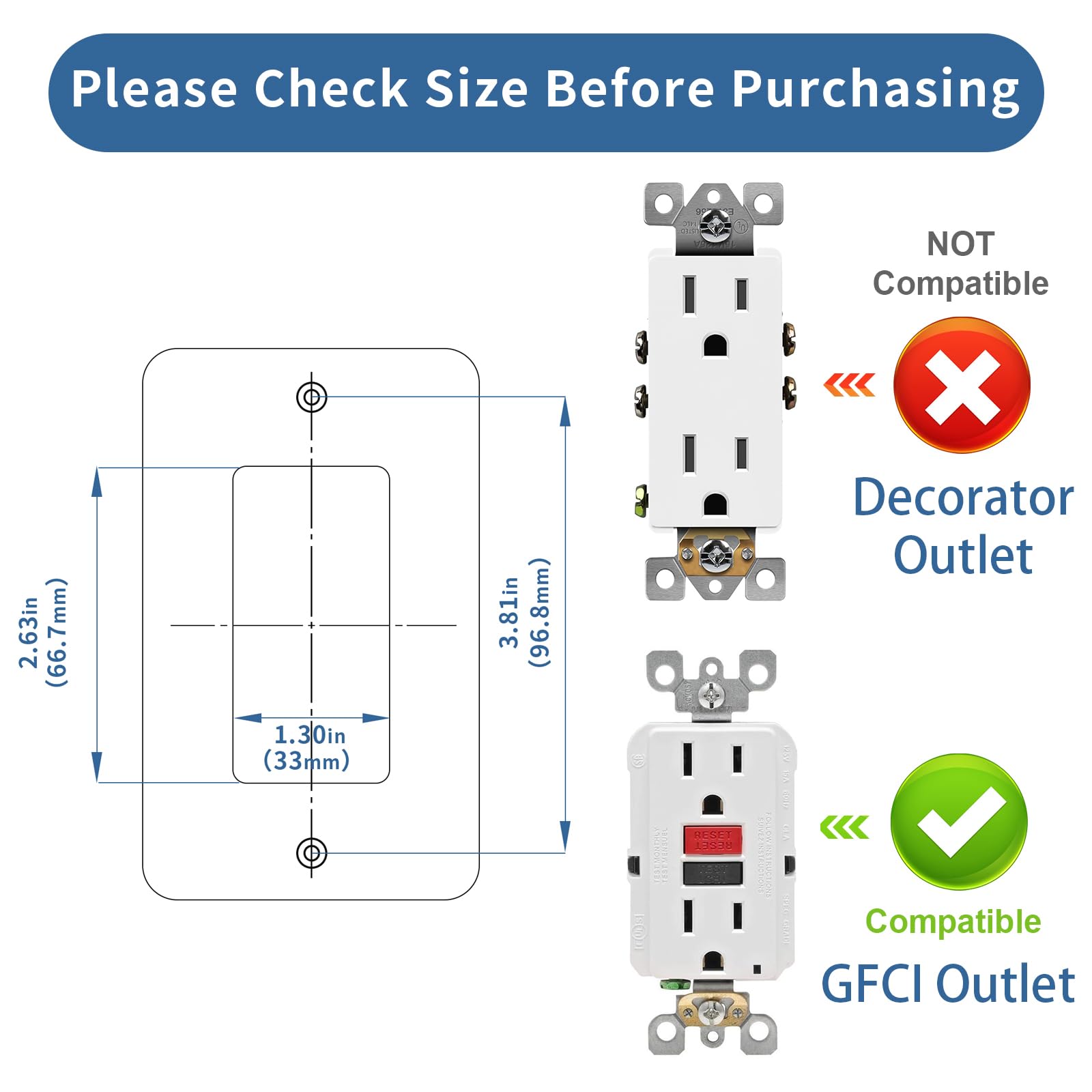 Allicaver Outlet Shelf, Compatible With Gfci Outlet Wall Holder For Kitchen Organization, A Space Saving Solution For Google, Ho