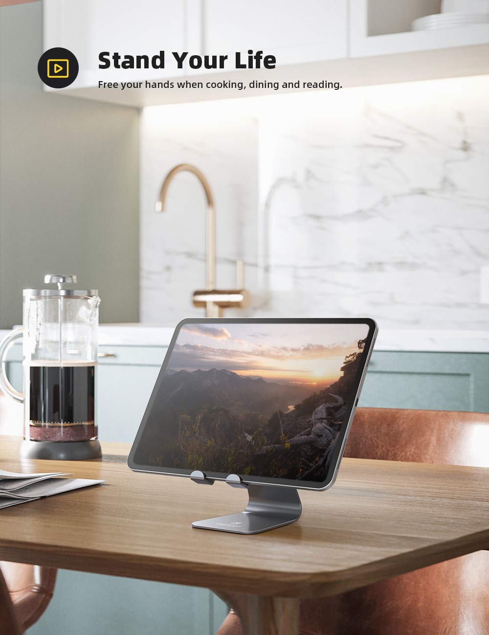 Lamicall Tablet Stand, Tablet Holder For Desk   Multi Angle Adjustable Tablet Desktop Dock Cradle, Compatible With Ipad Pro 11,