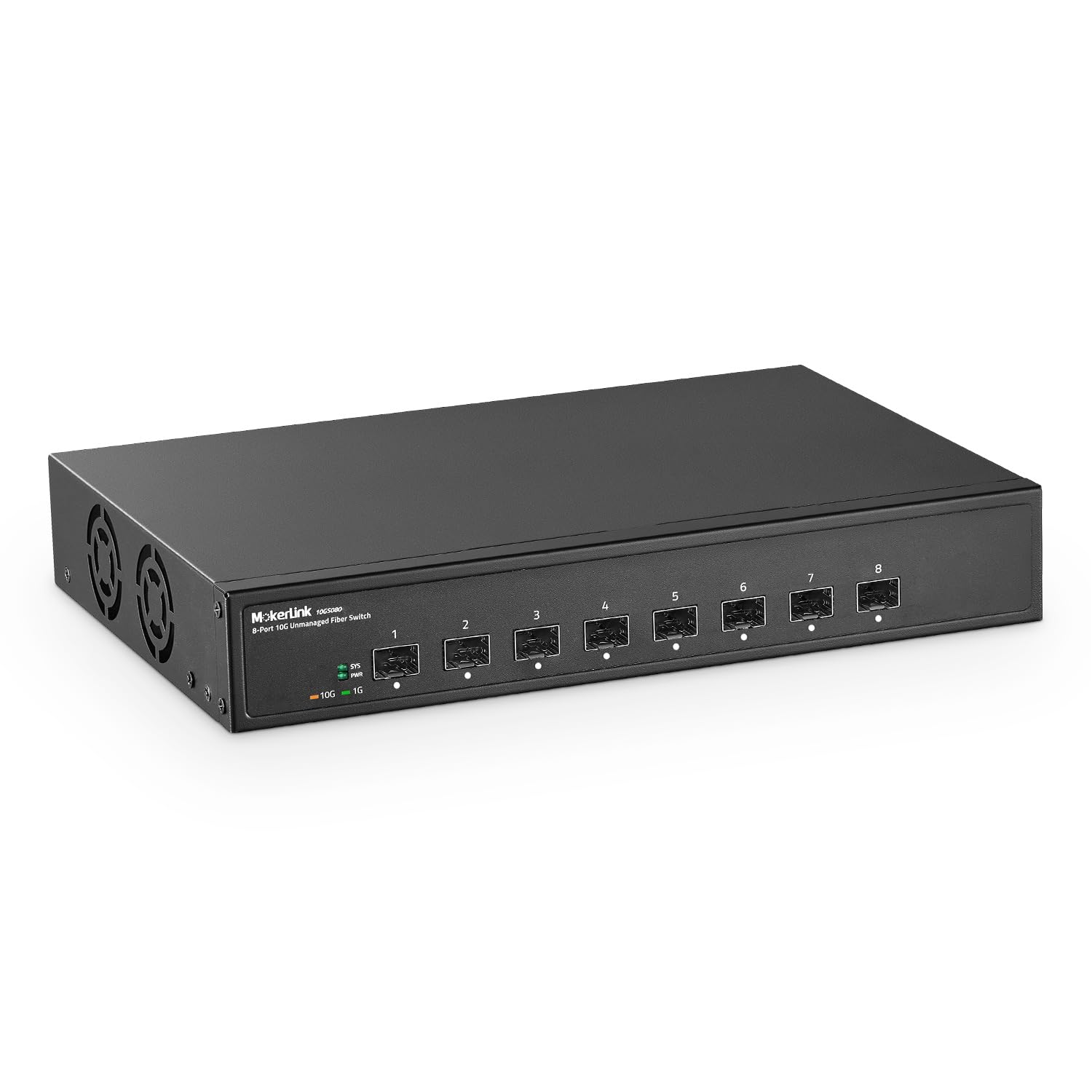 Mokerlink 8 Port 10G Sfp+ Unmanaged Fiber Switch, 1G/10G Sfp Slot, 160Gbps Bandwidth Desktop|Rackmount Network Switch