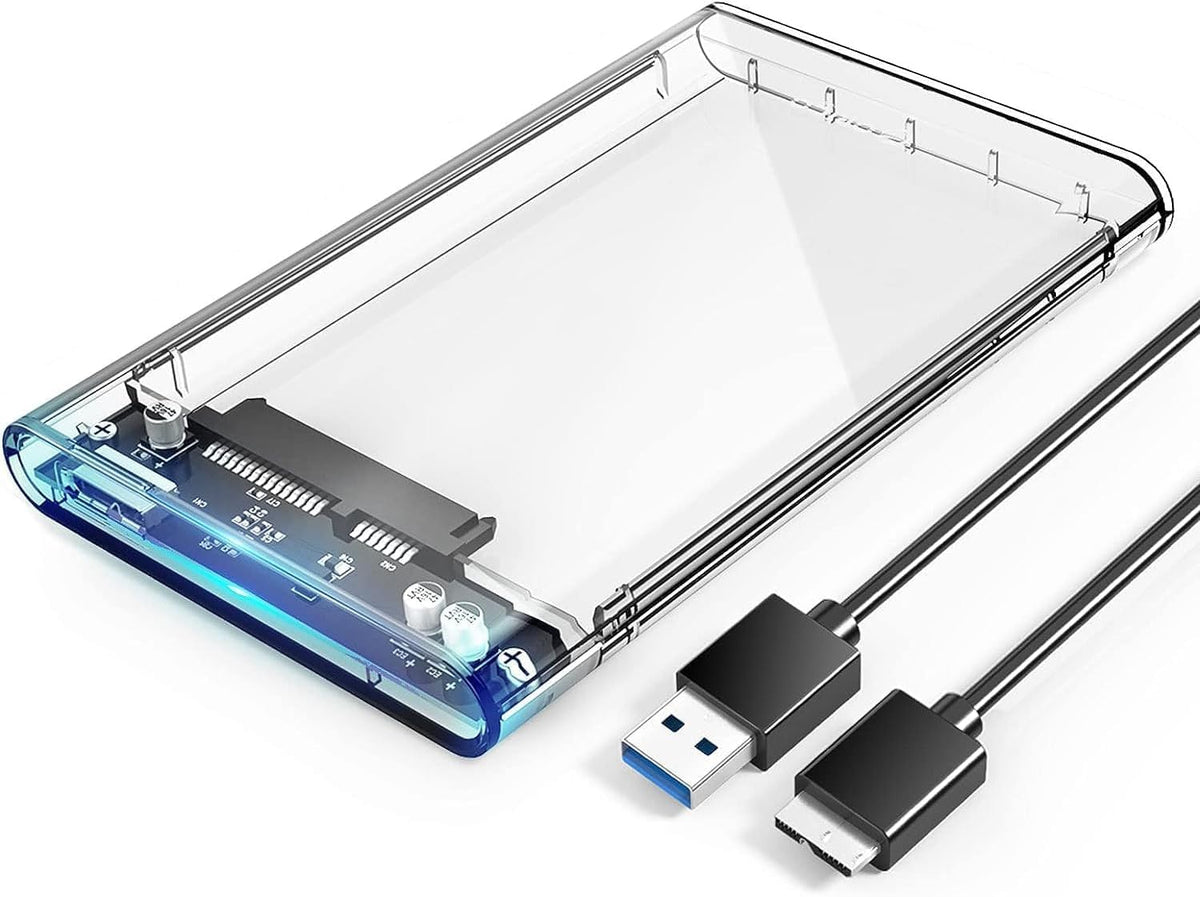 ORICO 2.5'' External Hard Drive Enclosure USB 3.0 to SATA III Tool Free Clear Hard Disk Case for 2.5 inch 7mm 9.5mm SATA HDD SSD Max 6TB Support UASP(2139U3)