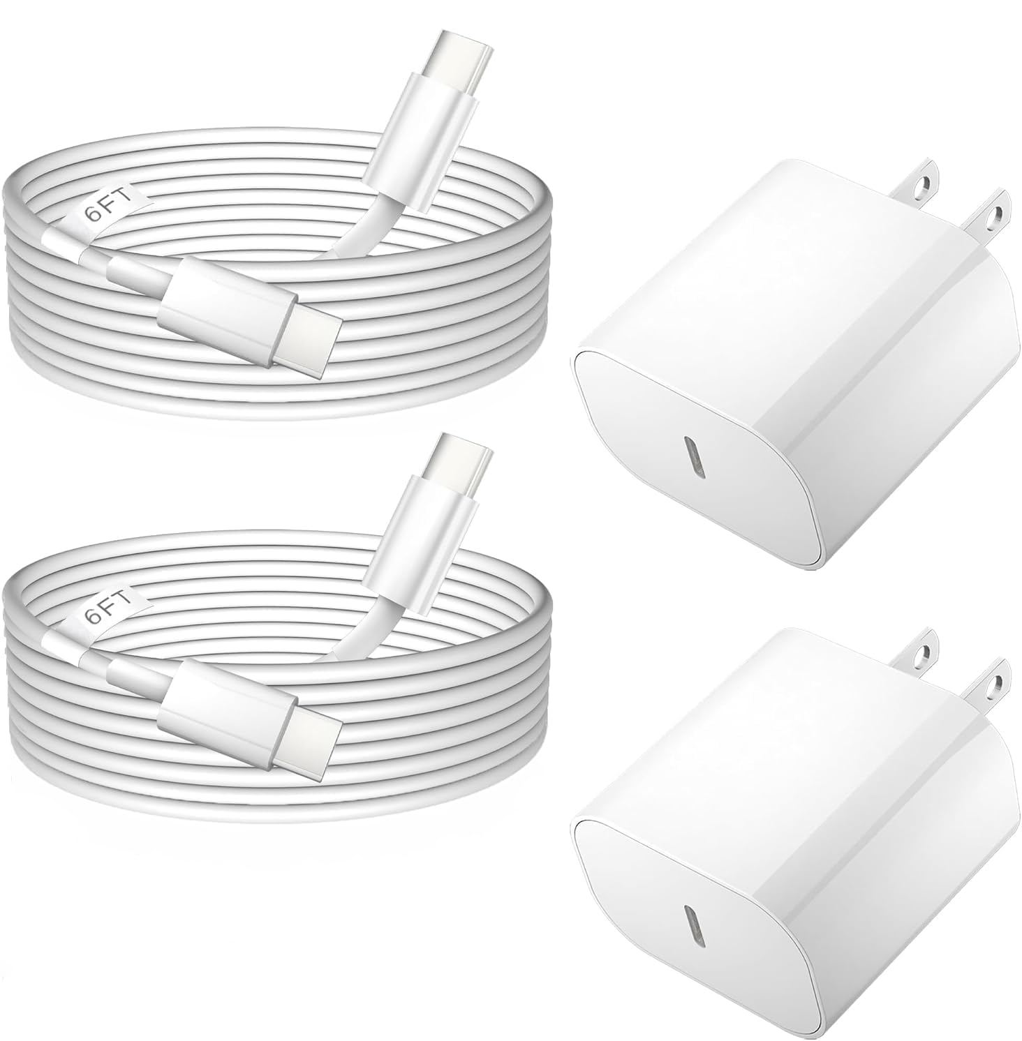 iPhone 17 16 Pro Charger Fast Charging,2Pack 20W Quick USB C Charger Block Type C Chargers Fast Charging,6FT USBC Charging Cable