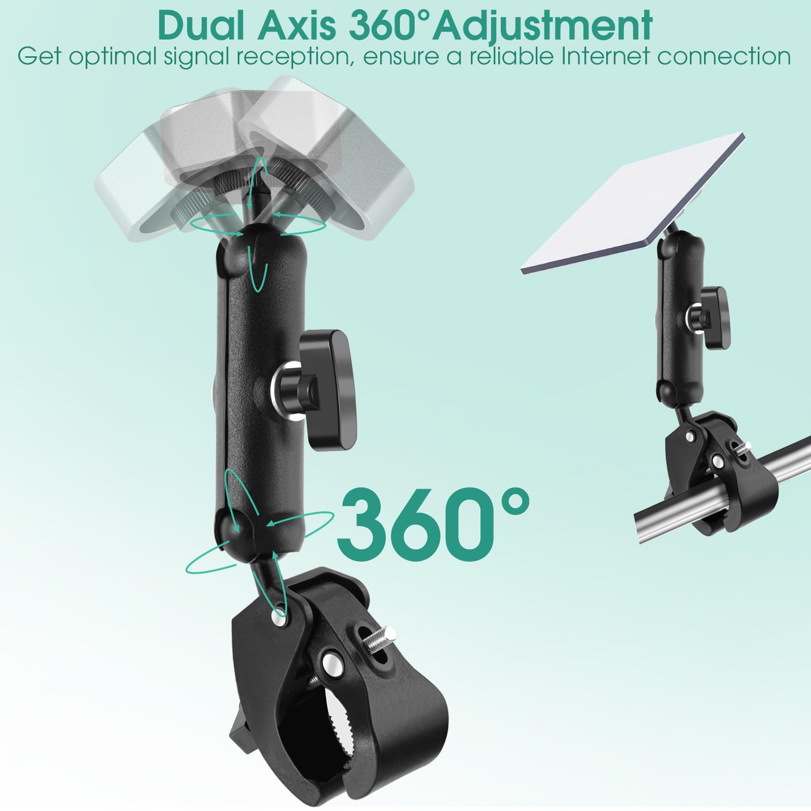 Starlink Mini Bracket, Multi-Function Rv Pole Clamp Bracket, Compatible With Original Tube Adapter Adjustable Clamp For Rv/Pole/