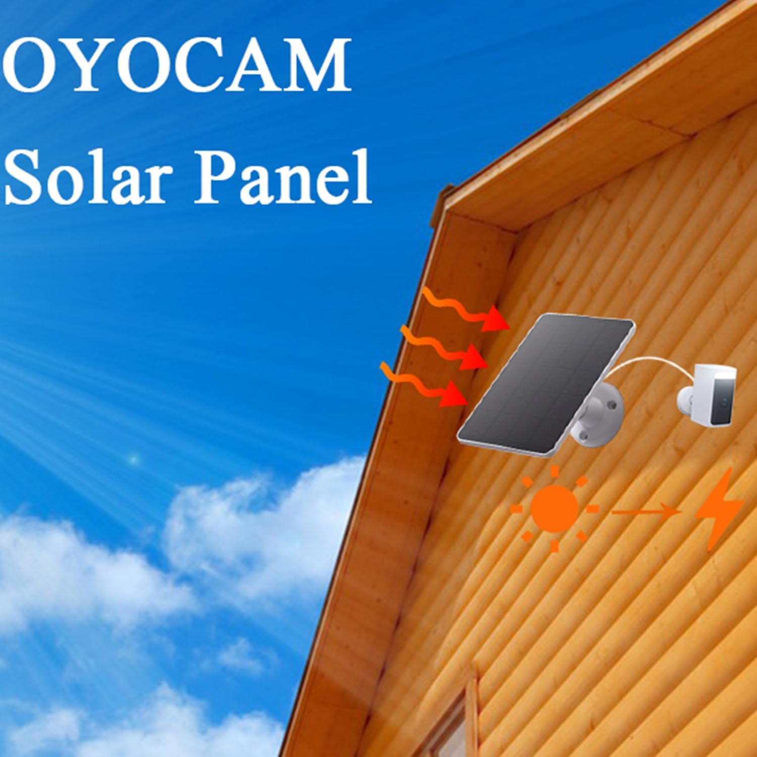 Oyocam 2 Pack Solar Panels Compatible With Wyze Cam Outdoor Rechargeable Battery Camera, Solar Panels For Wireless Security Came