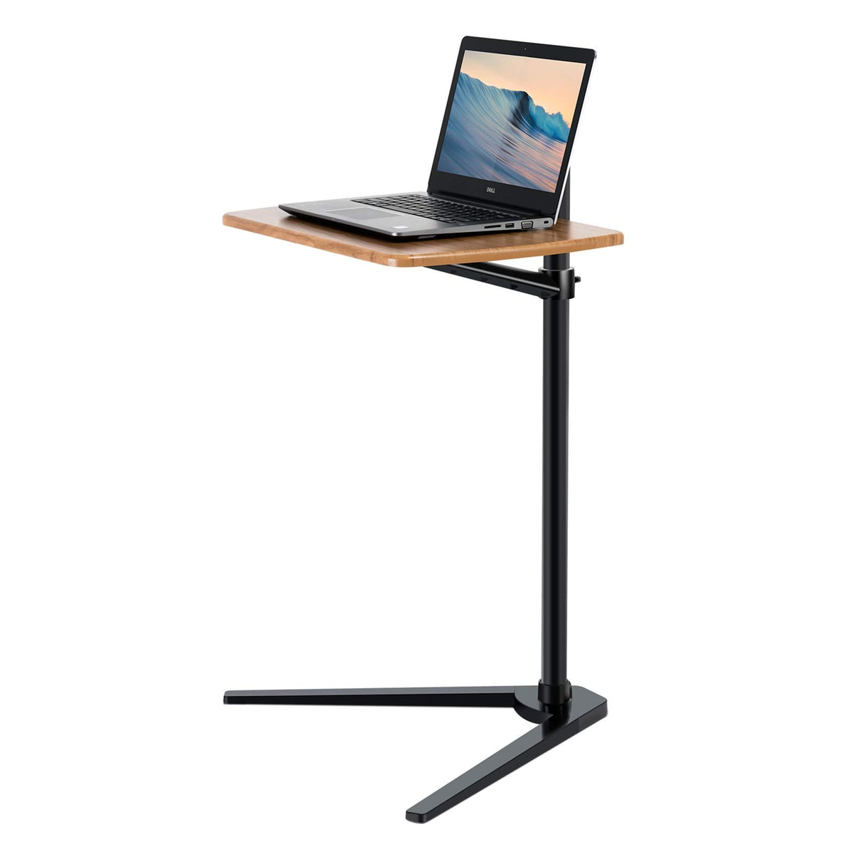 Viozon Floor Stand for Laptop Aluminum Height Adjustable Table for Bed Sofa, Upgraded and Reinforced Chassis,Applicable to All Laptop Notebook Tablets Pad Project 1 (Dark Wood)