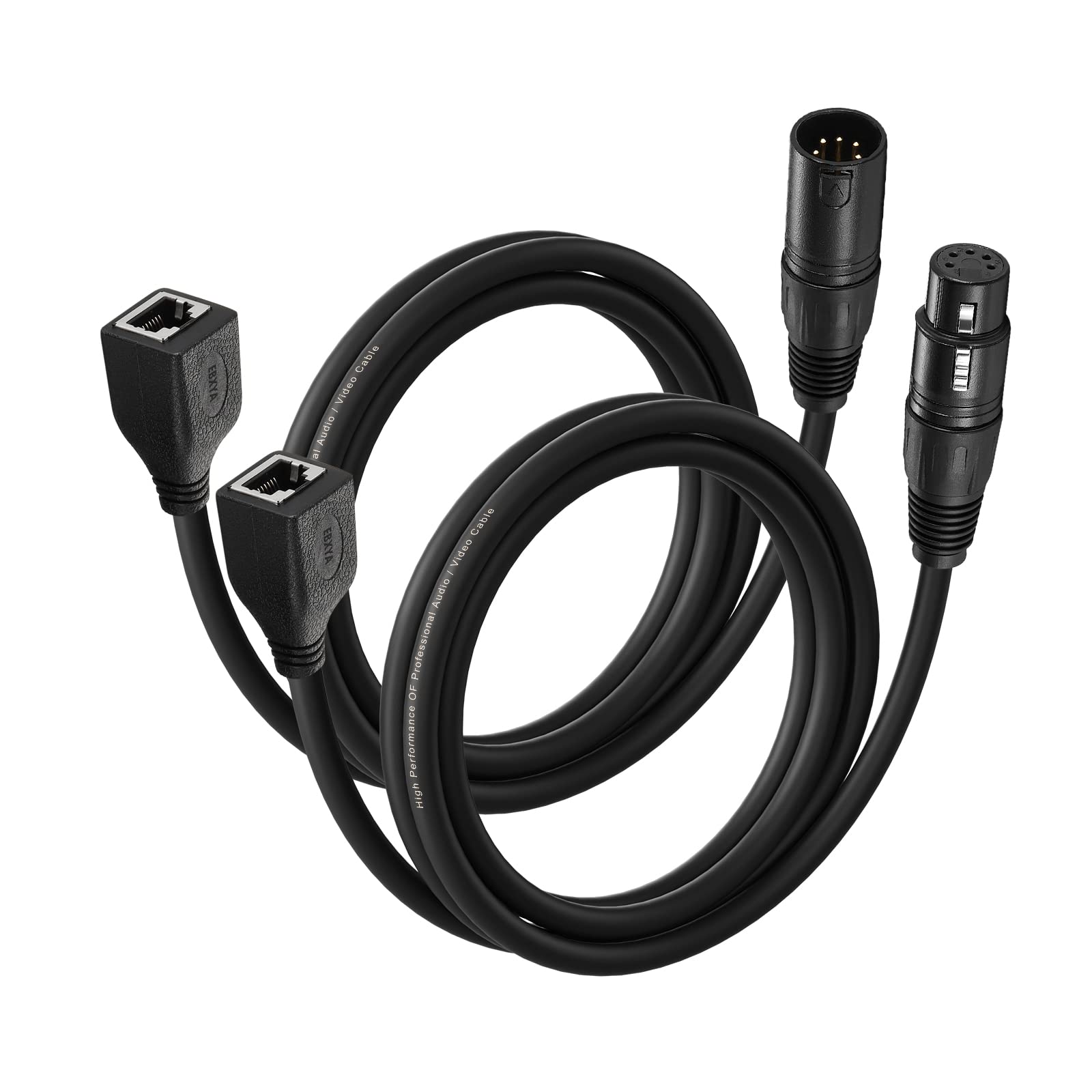 Ebxya 5 Pin Xlr To Rj45 Cable   Rj45 To 5 Pin Xlr Male/Female Cable 3 Feet, 1 Pair