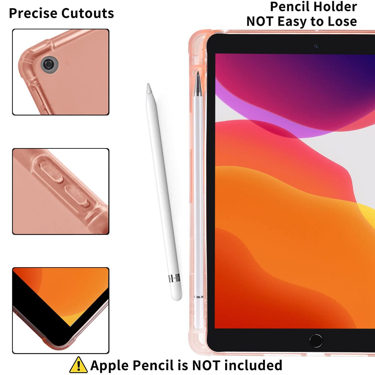 Maycari Cute Animal Case For Ipad 9.7 Inch 2017/2018 With Pencil Holder, Lovely Pink Sheep Ipad 5Th/6Th Generation Soft Tpu Back