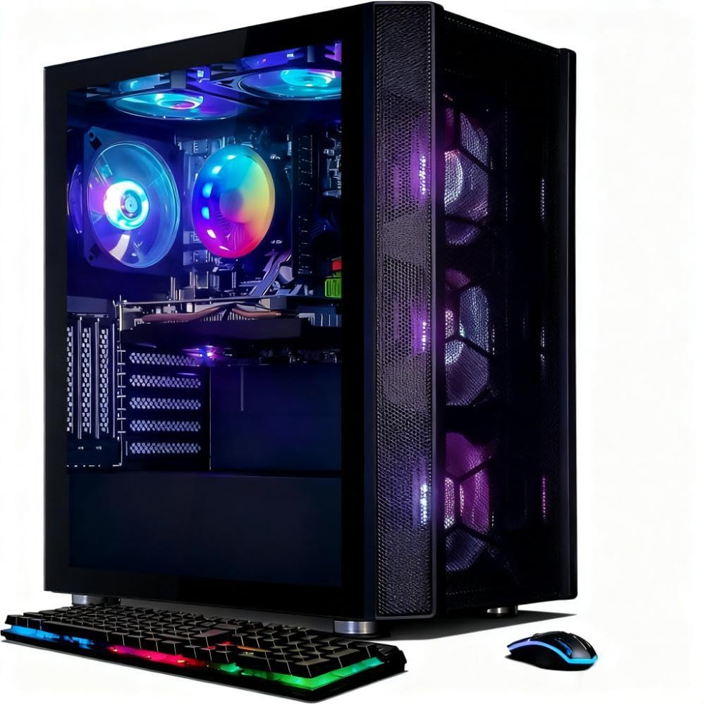 STGAubron Gaming PC Desktop Computer, Intel Core i7 up to 3.9G, GeForce RTX 3060 12G, 32GB RAM, 1TB SSD, WiFi, BT 5.0, RGB Fan x