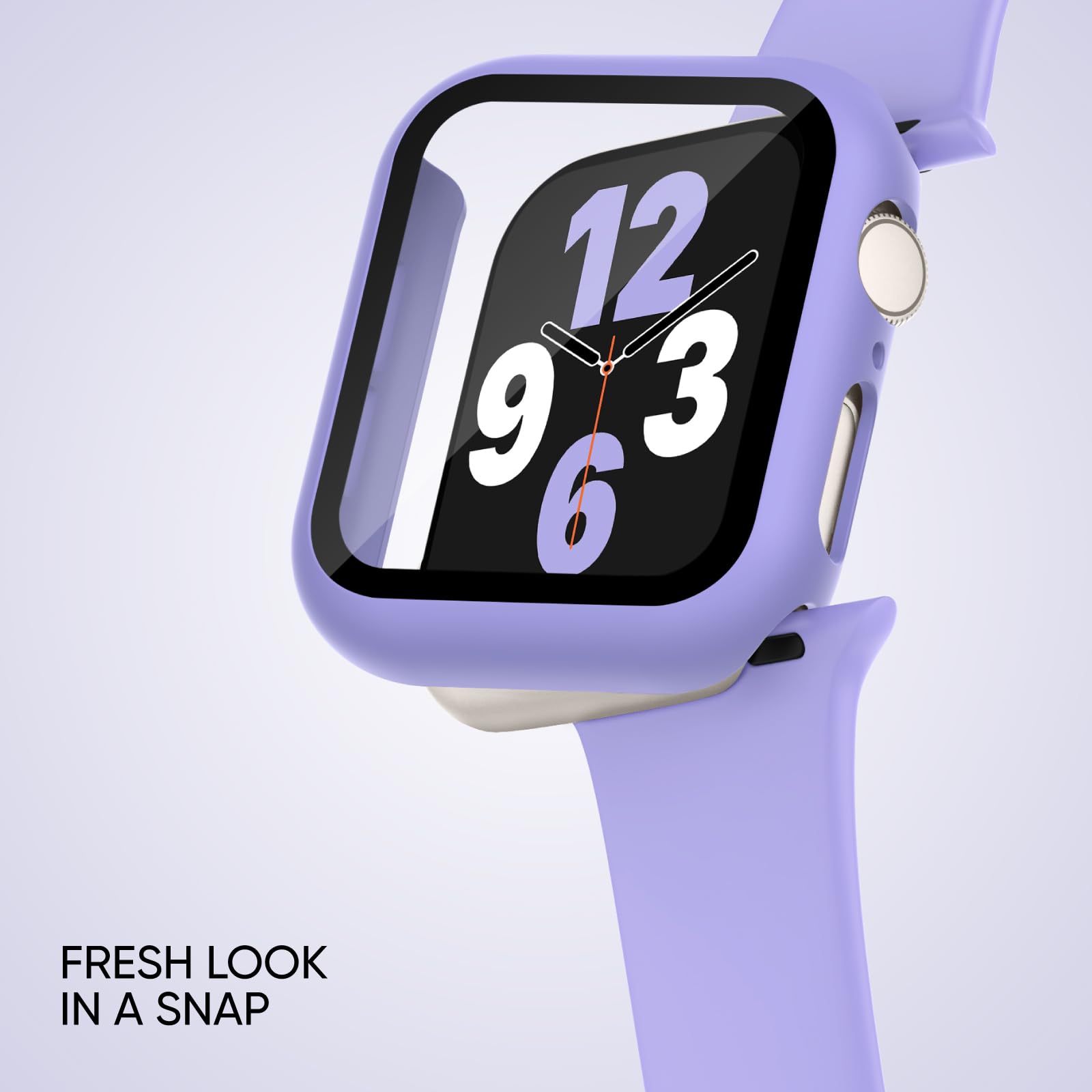 Adorique 3 In 1 For Apple Watch Band 46Mm With Case & Screen Protector, Silicone Sport Band And Protective Cover With 9H Tempe G