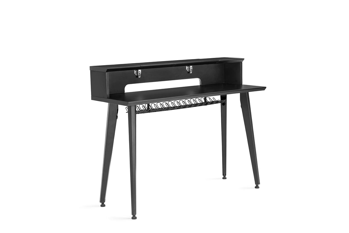 Gator Frameworks Elite Series 61-Note Keyboard Desk With Flip-Top Design And Rear Cable Passthrough; Matte Black Finish (Gfw-Eli