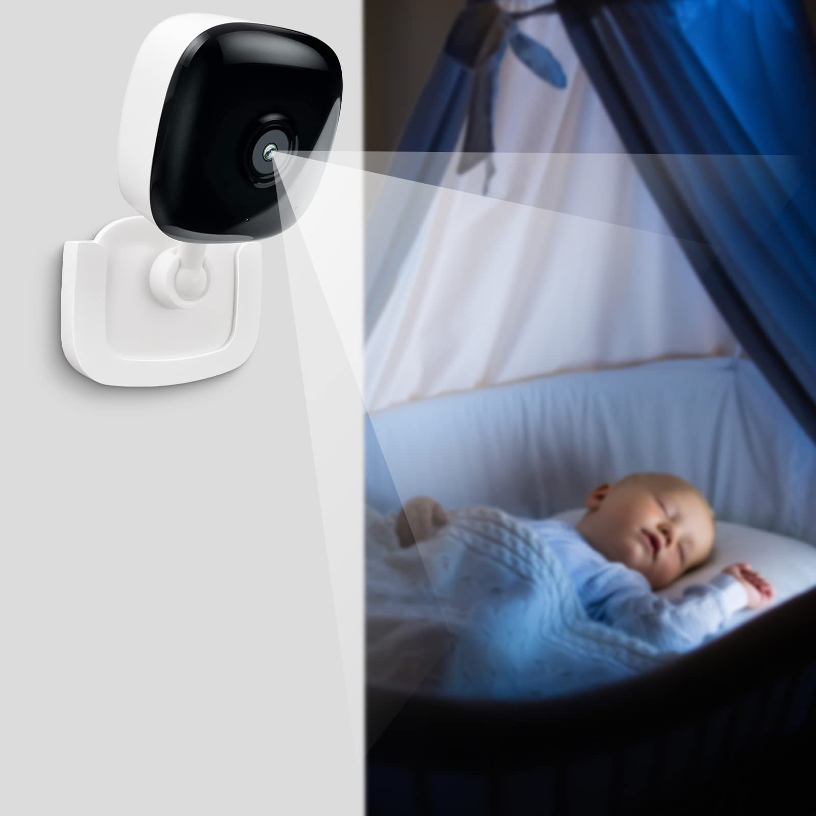 Upgraded 2 Pack Self Adhesive Wall Mount Holder Fits For Kasa Smart Security Camera Ec60,Kc100,Kc105,Kc400,No Drilling Easy Inst