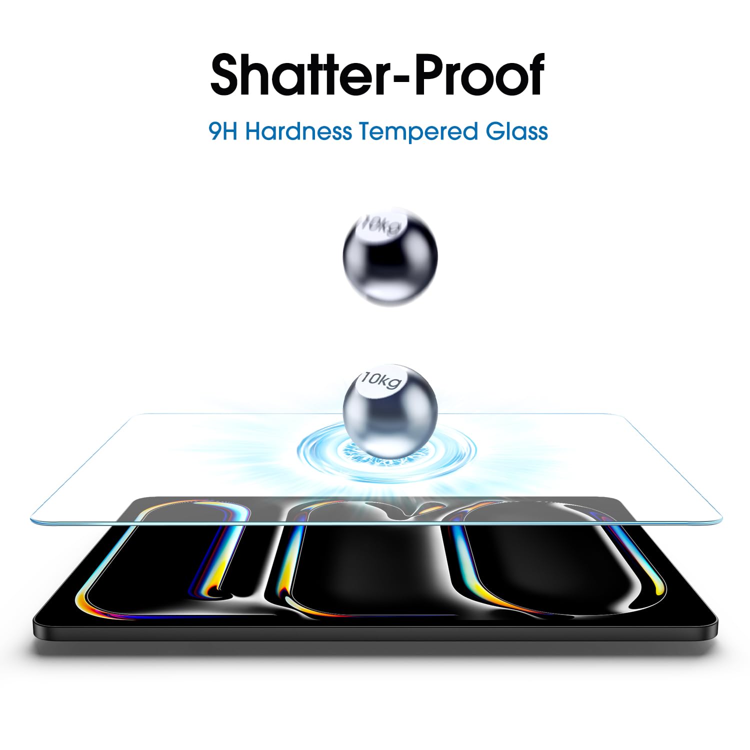 Amfilm Screen Protector For Ipad Pro 11 Inch Oled M4 [2024 Model] Tempered Glass [Face Id & Apple Pencil Pro & Case Compatible]