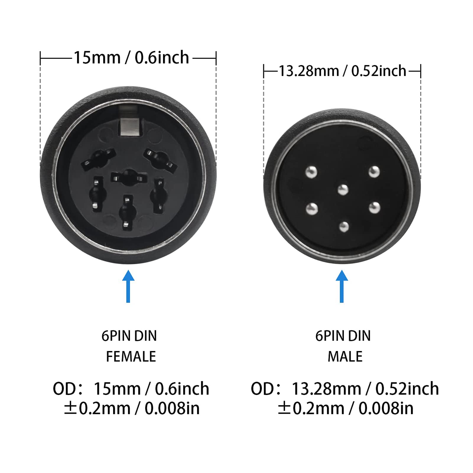 Lokeke 6 Pin Din Extension Splitter Cable, 6 Pin Din Midi Male To 2 6 Pin Din Female Cord Wire Audio Socket For Microphone Ampli
