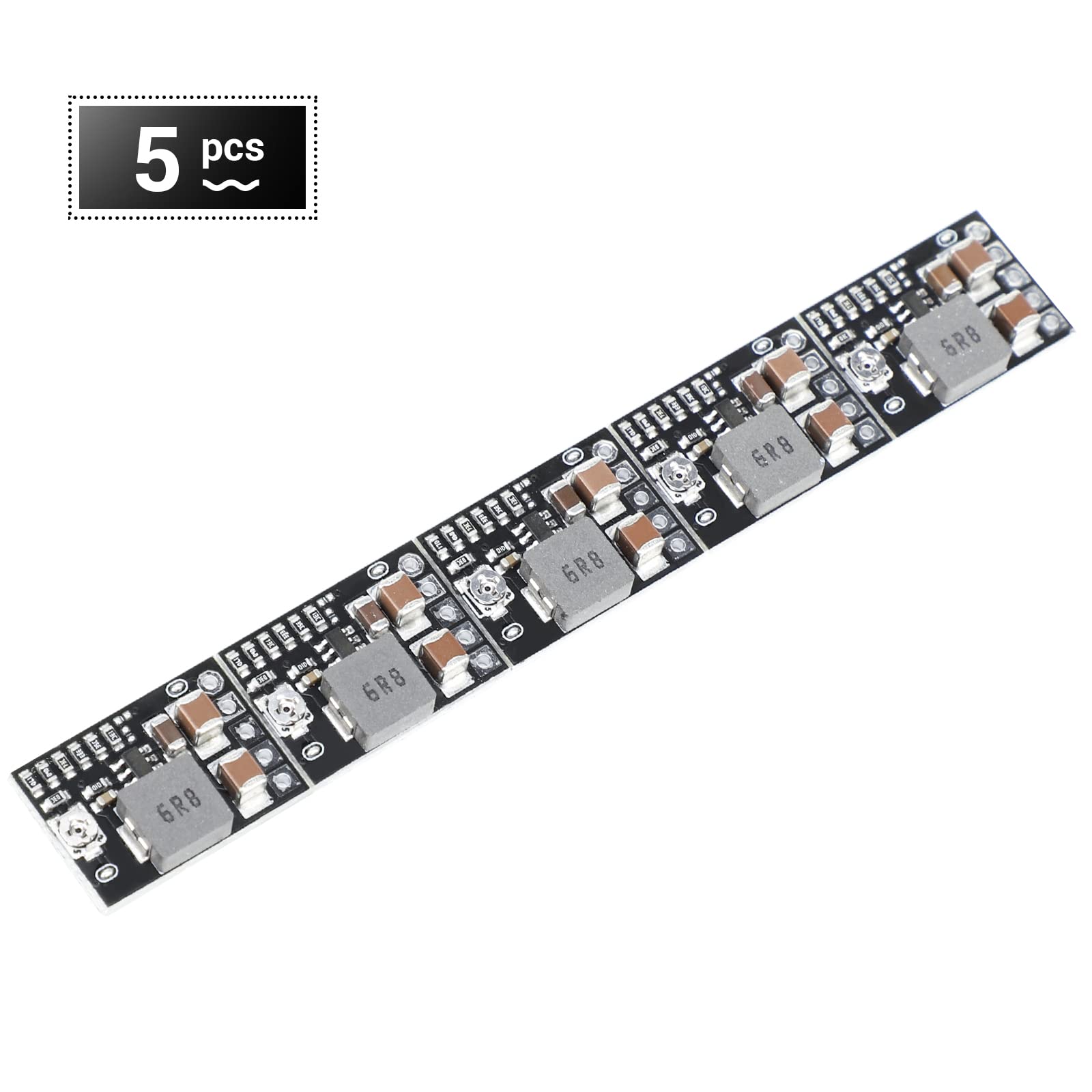 Drok Dc 5V Power Converter, 5Pcs Mini Voltage Buck Regulator Dc 4.5 20V 12V 9V Step Down To 5V Reducer Transformer Board 3A 10W