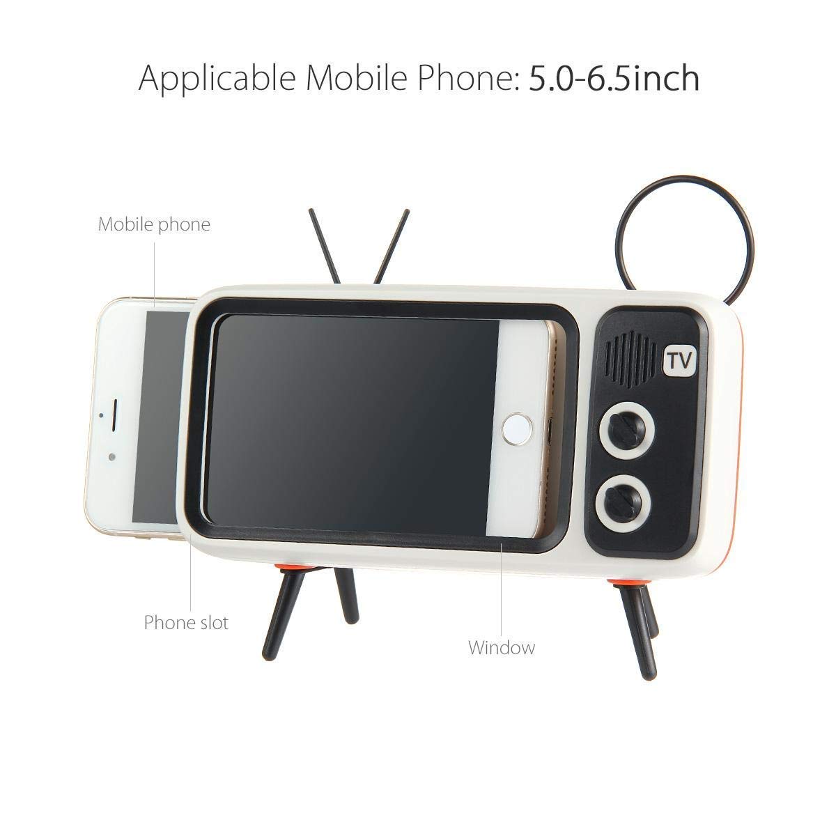 Unnfiko Retro Bluetooth Spearker, Tv Style Cell Phone Stand, Desk Top Decor Mount Compatible With Iphone 15 14 13 12 11 Pro Xs X