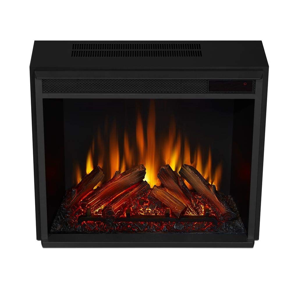 Real Flame Replaceable Electric Fireplace Heater Insert, Multi Flame Colors, Multi Brightness Levels, Adjustable Thermostat, Tim