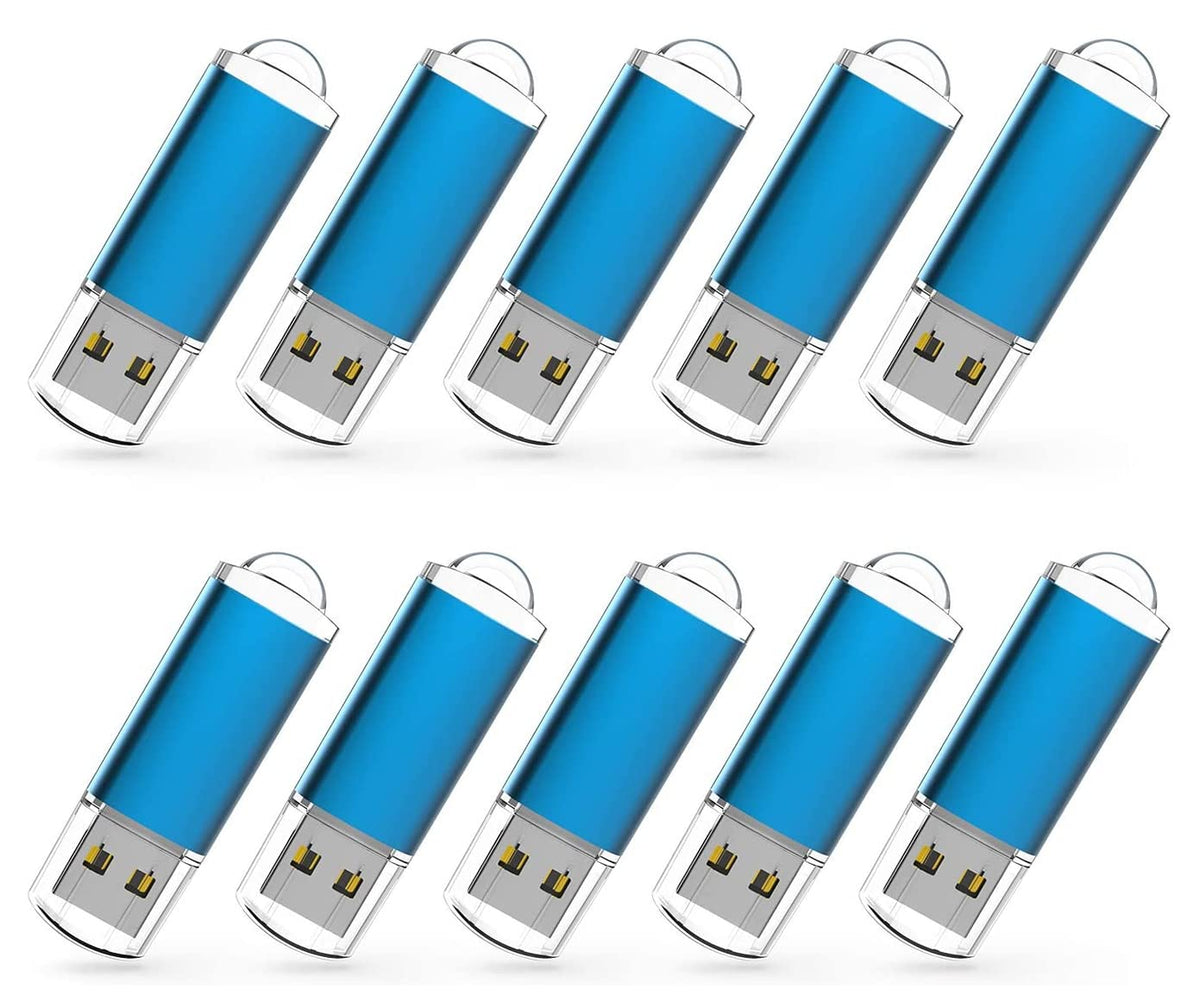 Raoyi 10 Pack 32Gb Usb Flash Drive Usb 2.0 Memory Stick Bulk Thumb Drive Pen Drive Jump Drive Blue