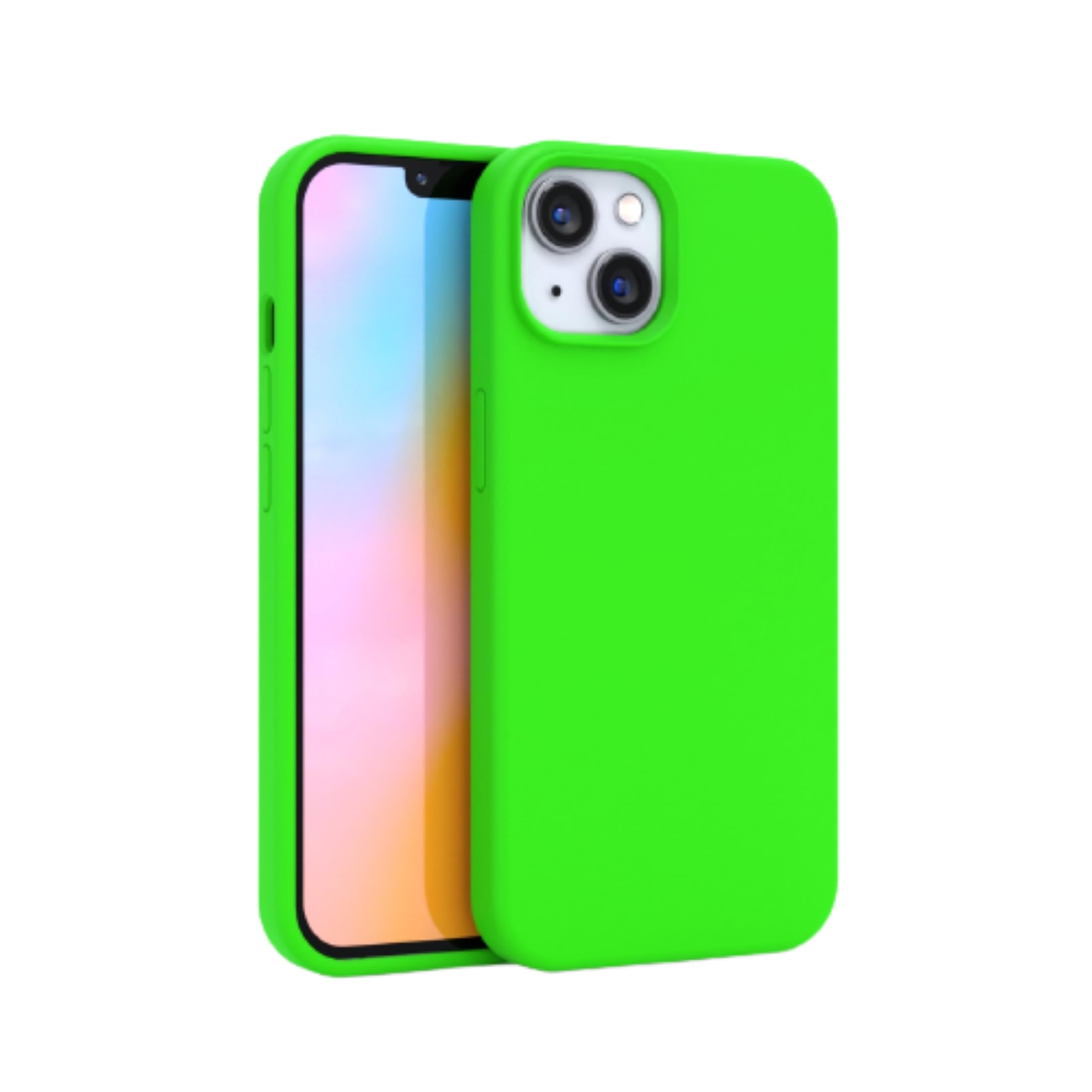 Felony Case   Iphone 13 / Iphone 14 Case   Neon Green Silicone Phone Cover | Liquid Silicone With Anti Scratch Microfiber Lining