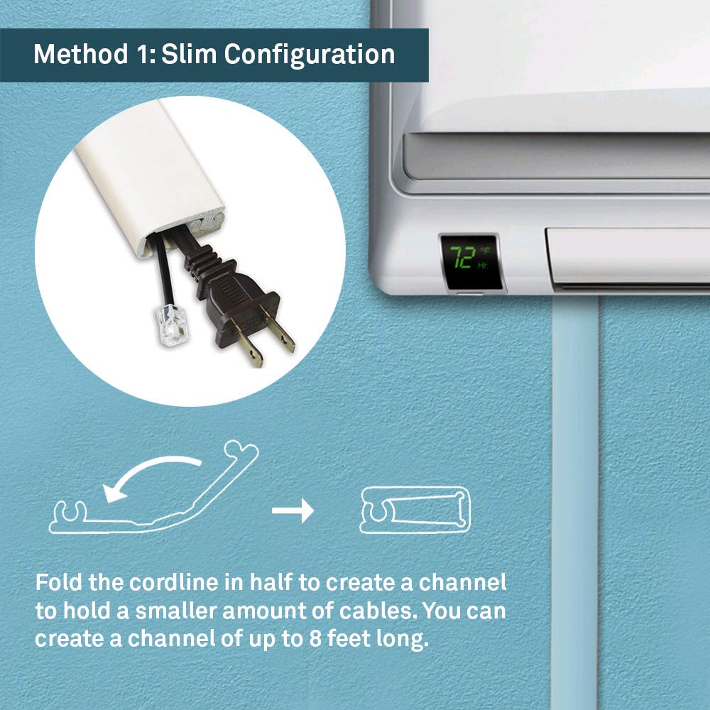 Ut Wire Cordline 2-Way Cord Channel In Paintable White, 8-Ft Continuous Roll