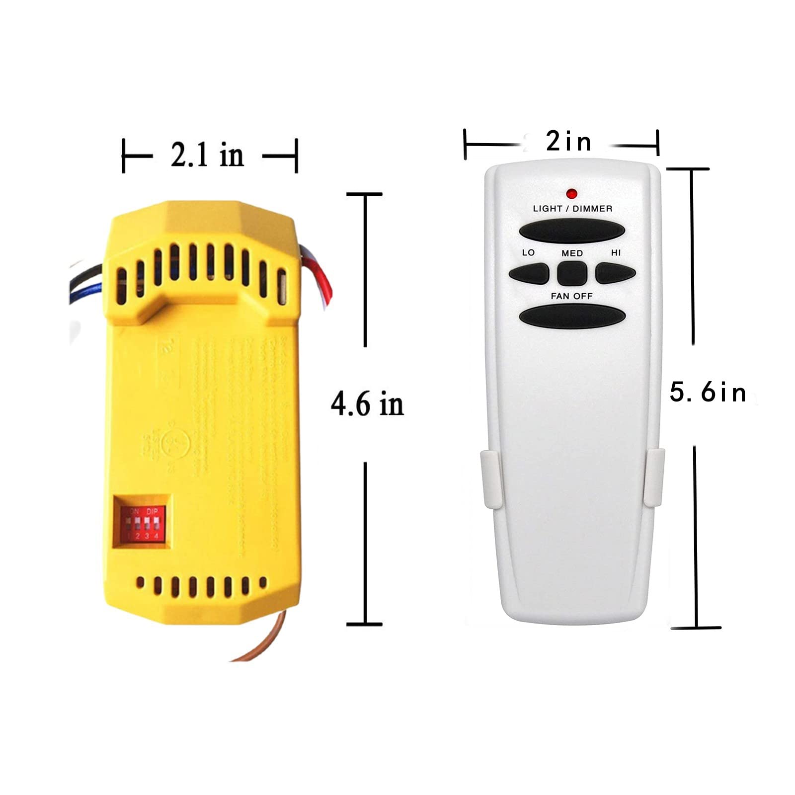 Universal Ceiling Fan Remote Control Kit With Dimmer For 3 Speed Ac Ceiling Fan Replacement For Hampton Bay Hunter Hd Hd5 Fan35T