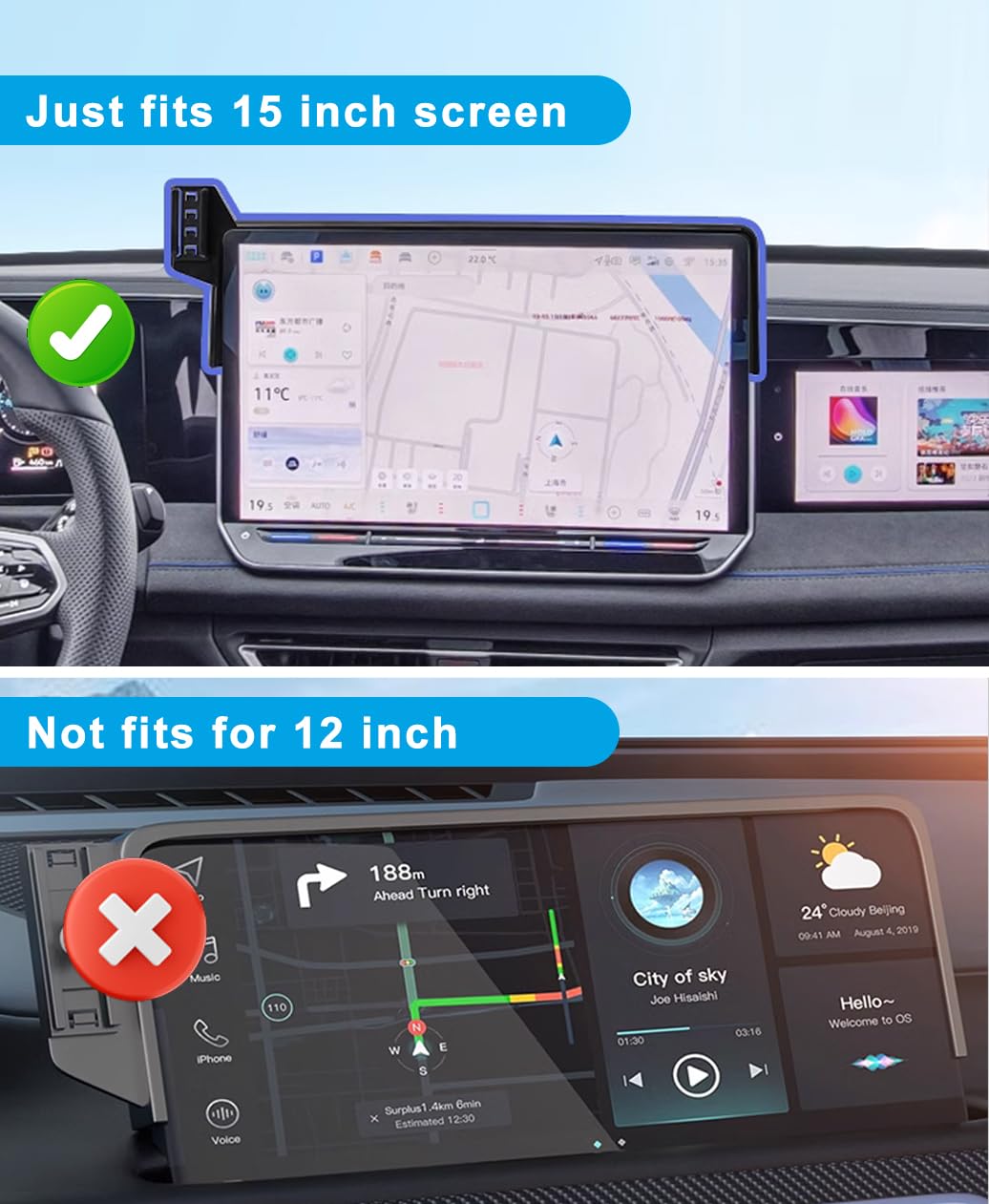 Kephth Car Phone Holder For 2025 Vw/Volkswagen Tiguan Accessories Dash Mount Cell Phone Holder For 2025 Tiguan For Most Smartpho