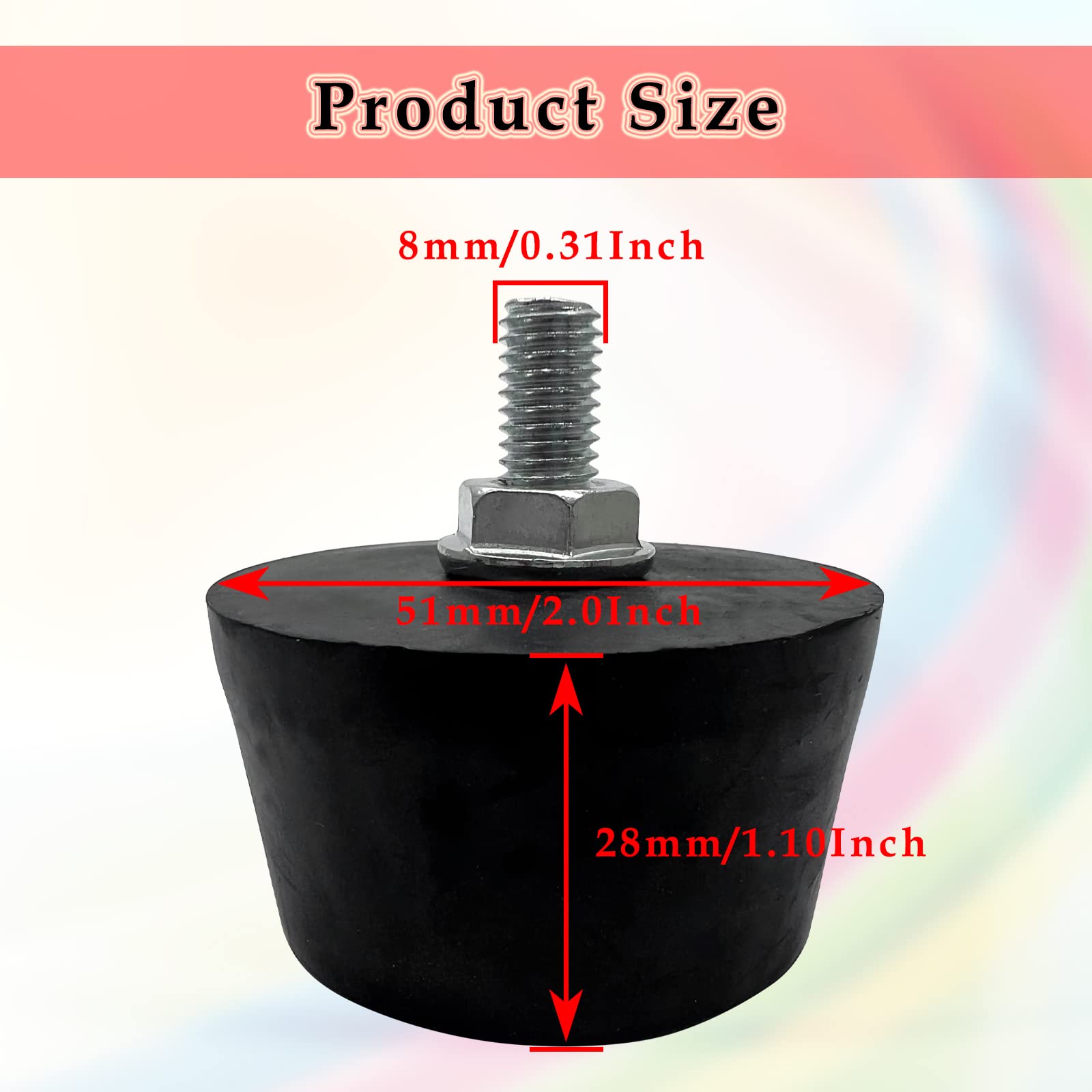 4Pcs Air Compressor Rubber Feet,No Oil Machine Shock Absorbing Foot Pads,Black(M8 Speaker)