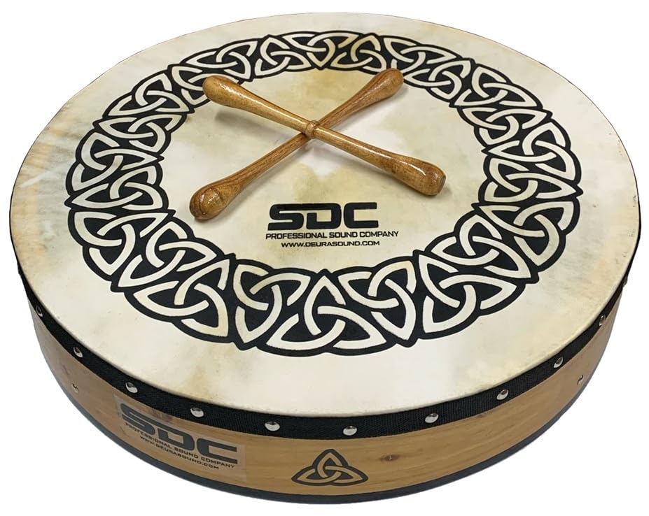 Deura All Natural Bodhran Drum Irish Celtic 18 Inch Free Case And 2 Tippers